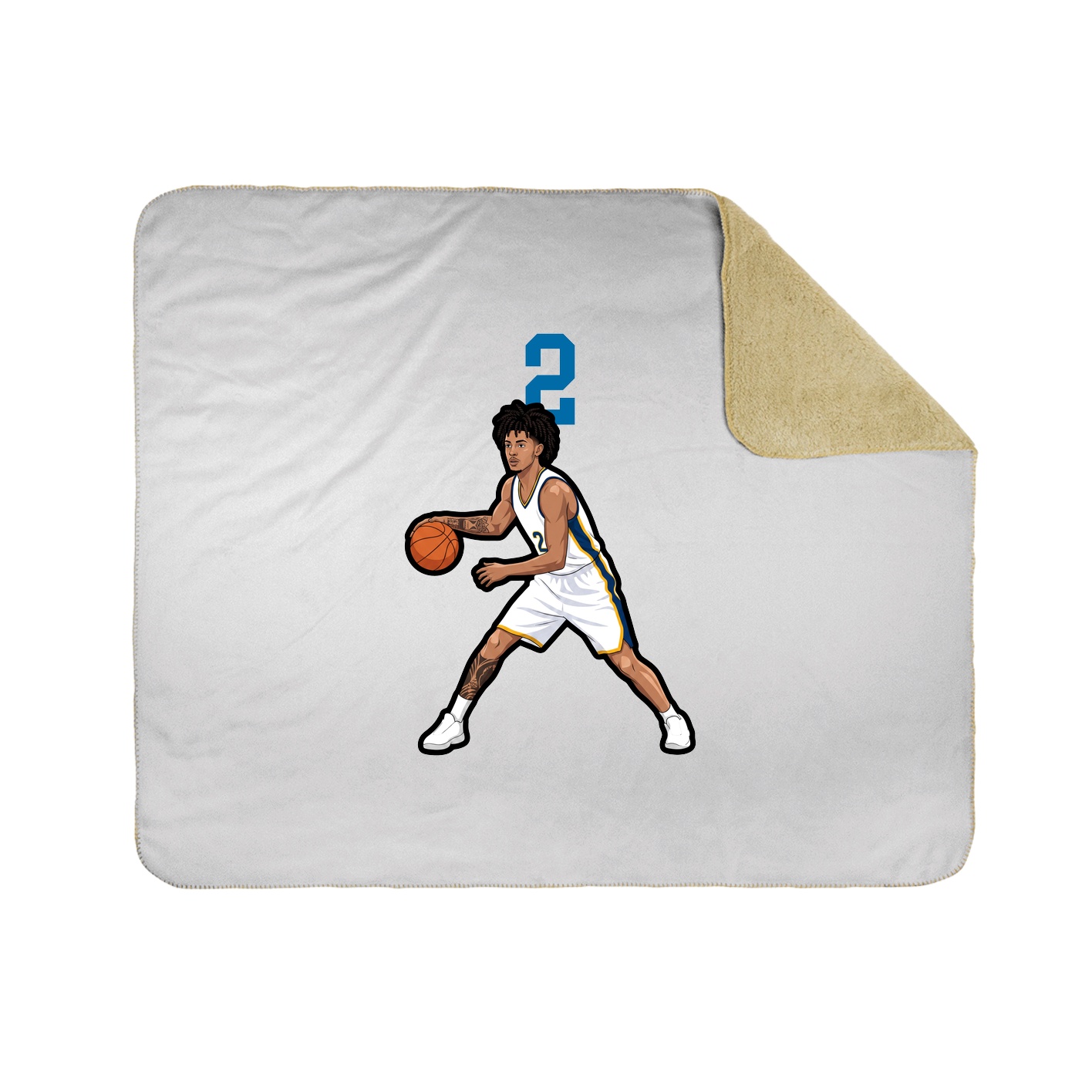 Throw Blanket — Number Top in White