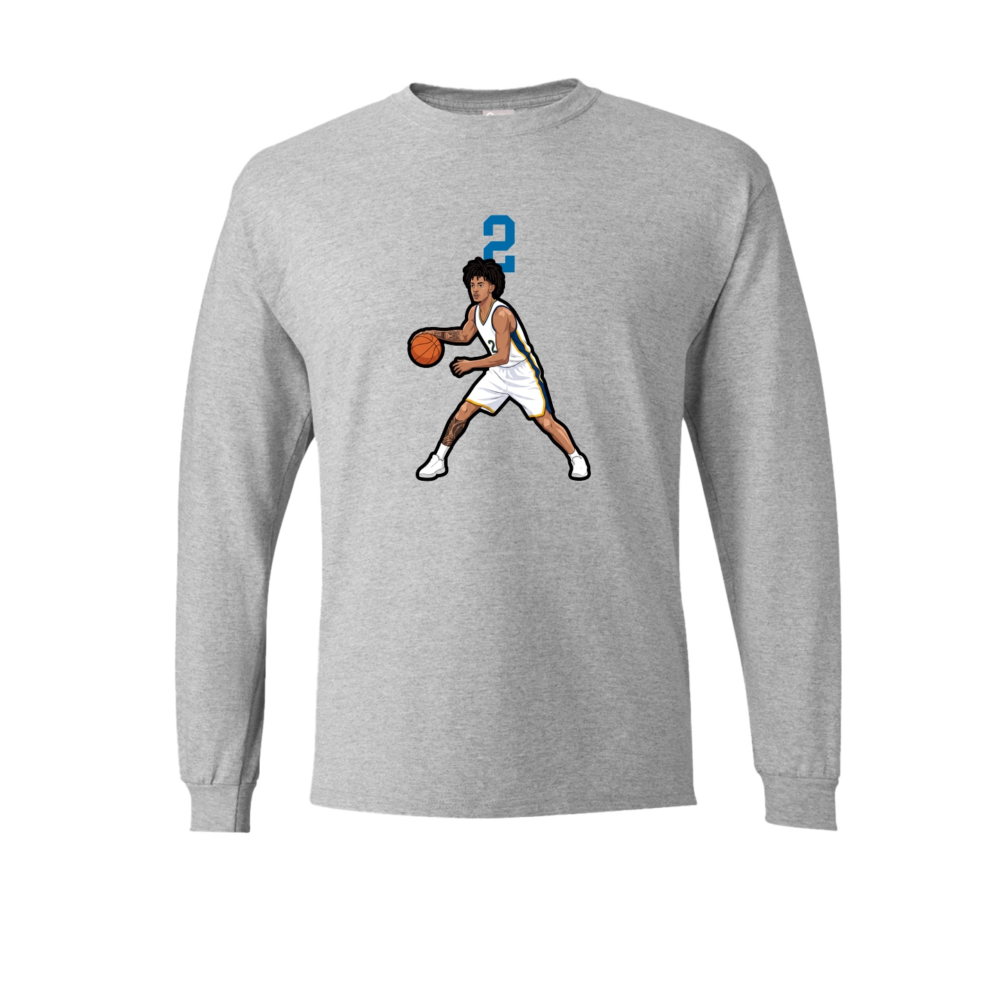 Long Sleeve Tee — Number Top in Grey