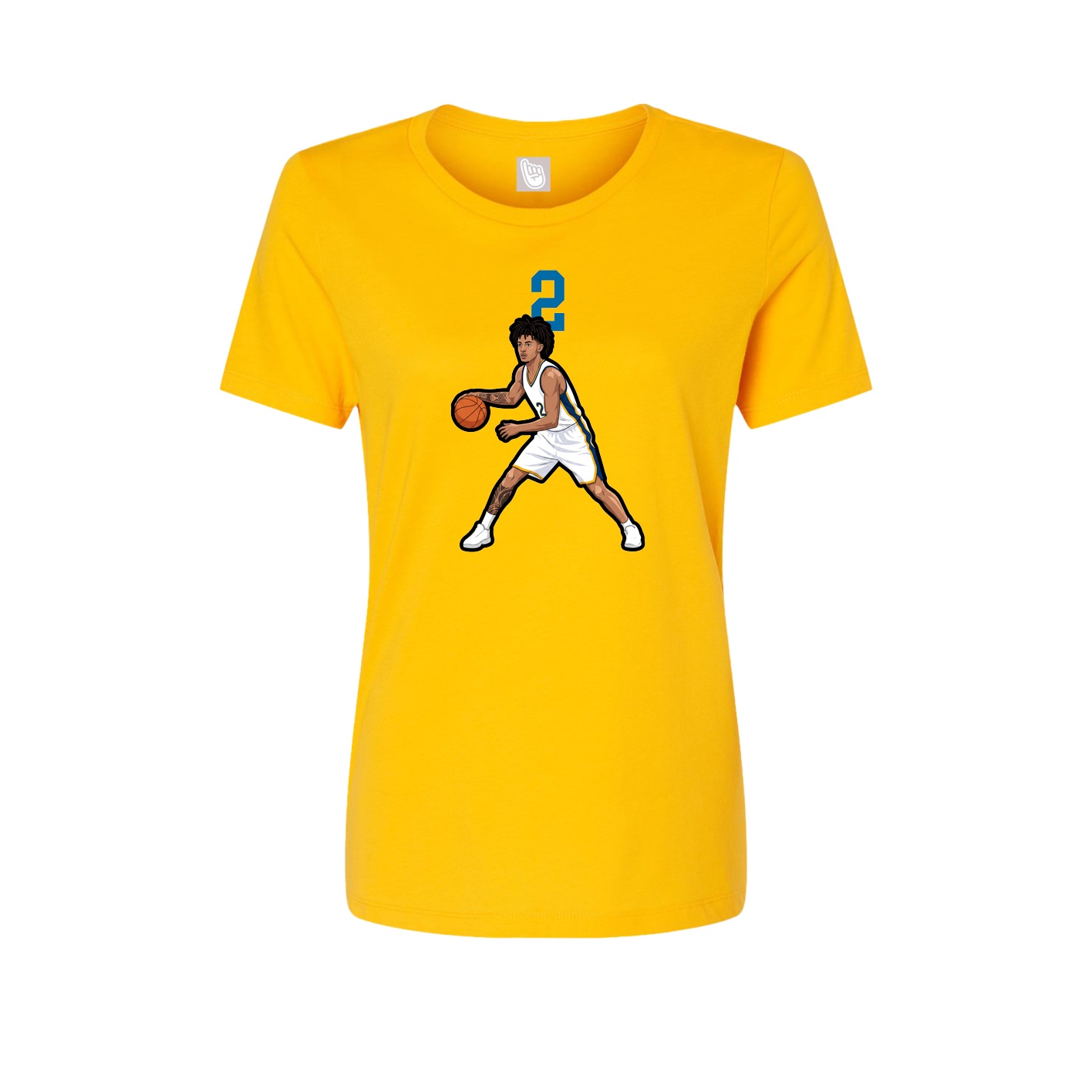 Womens Tee — Number Top in Gold