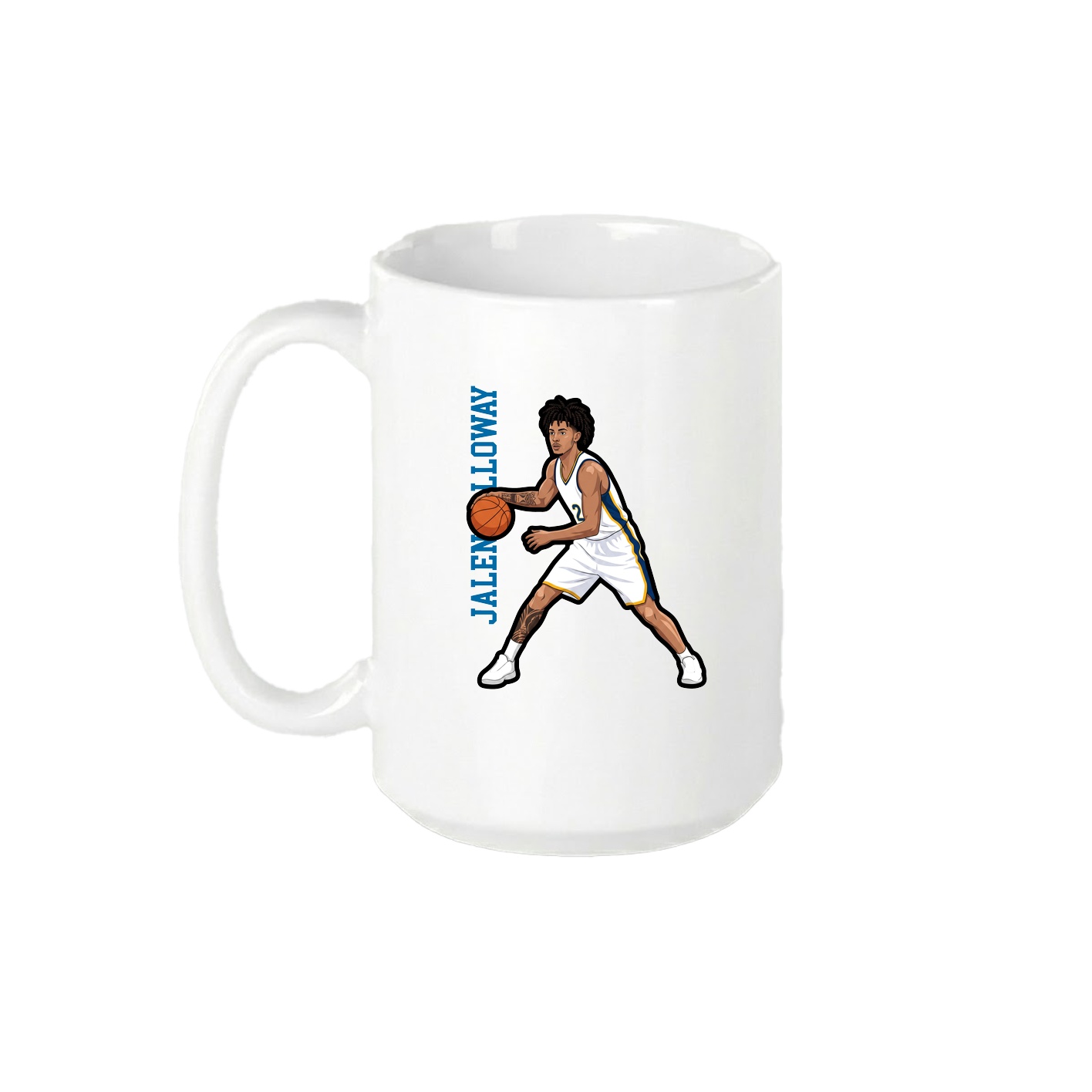 15oz Coffee Mug — Name Vertical in White