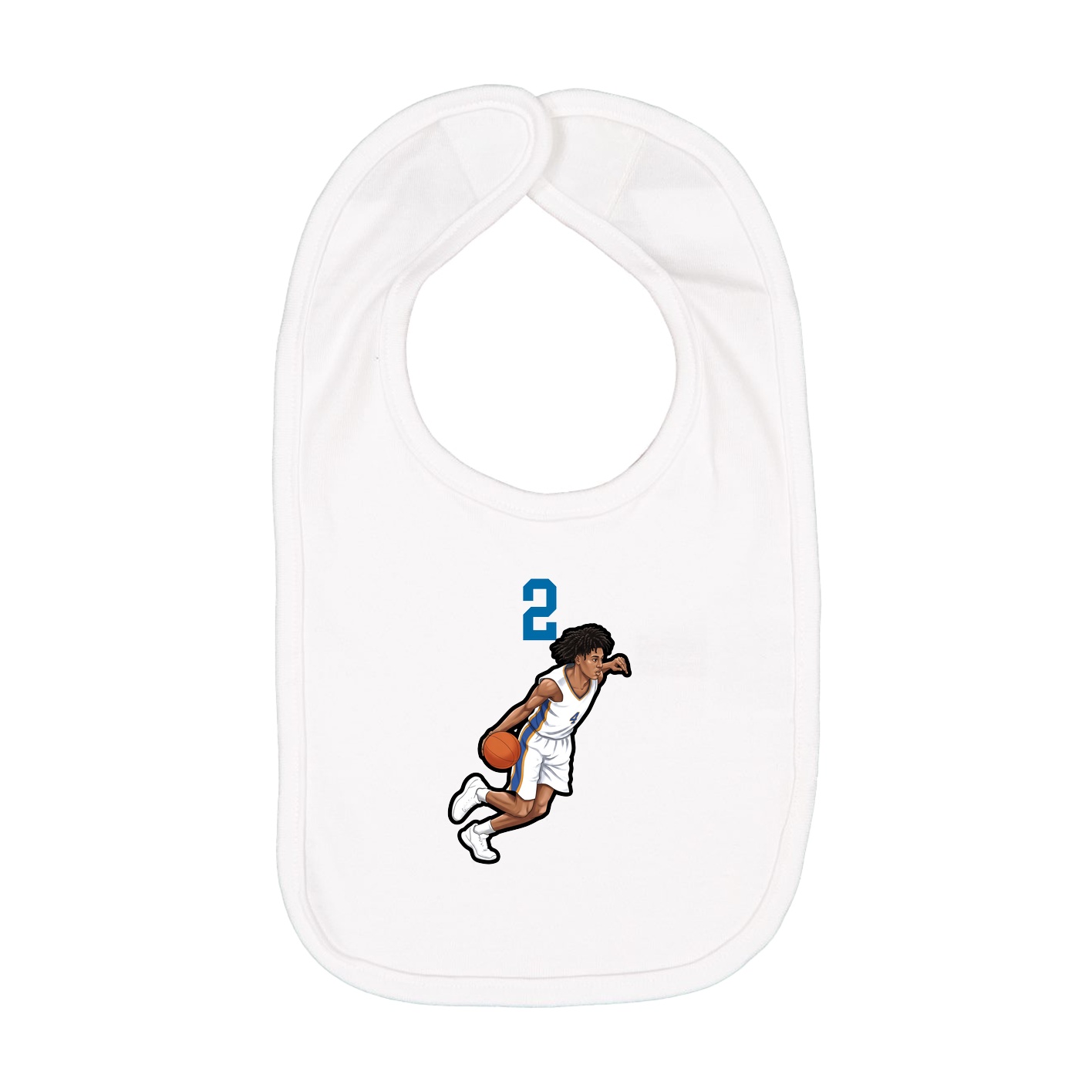 Infant Bib — Number Top in White