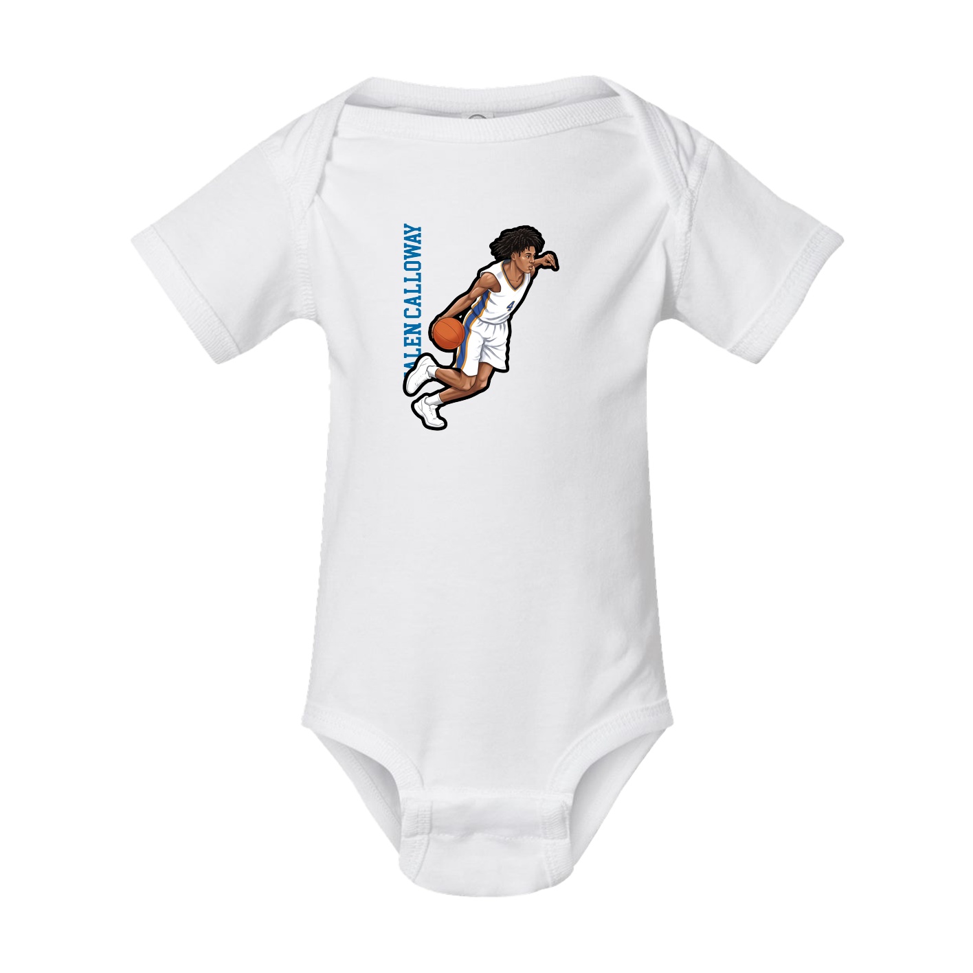 Baby Onesie — Name Vertical in White
