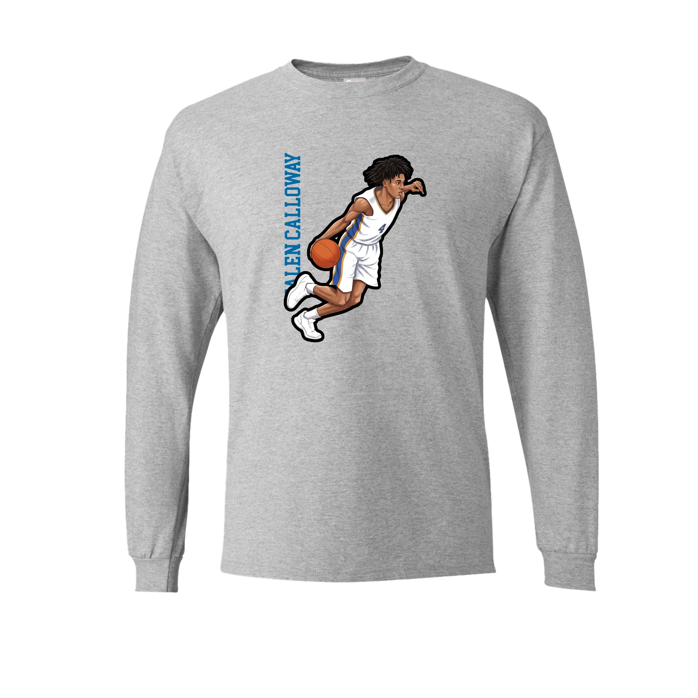 Long Sleeve Tee — Name Vertical in Grey