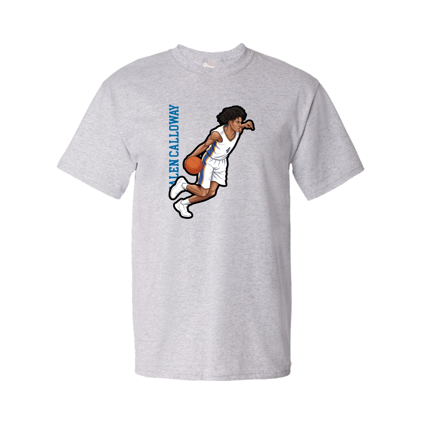 Youth Tee — Name Vertical in Grey