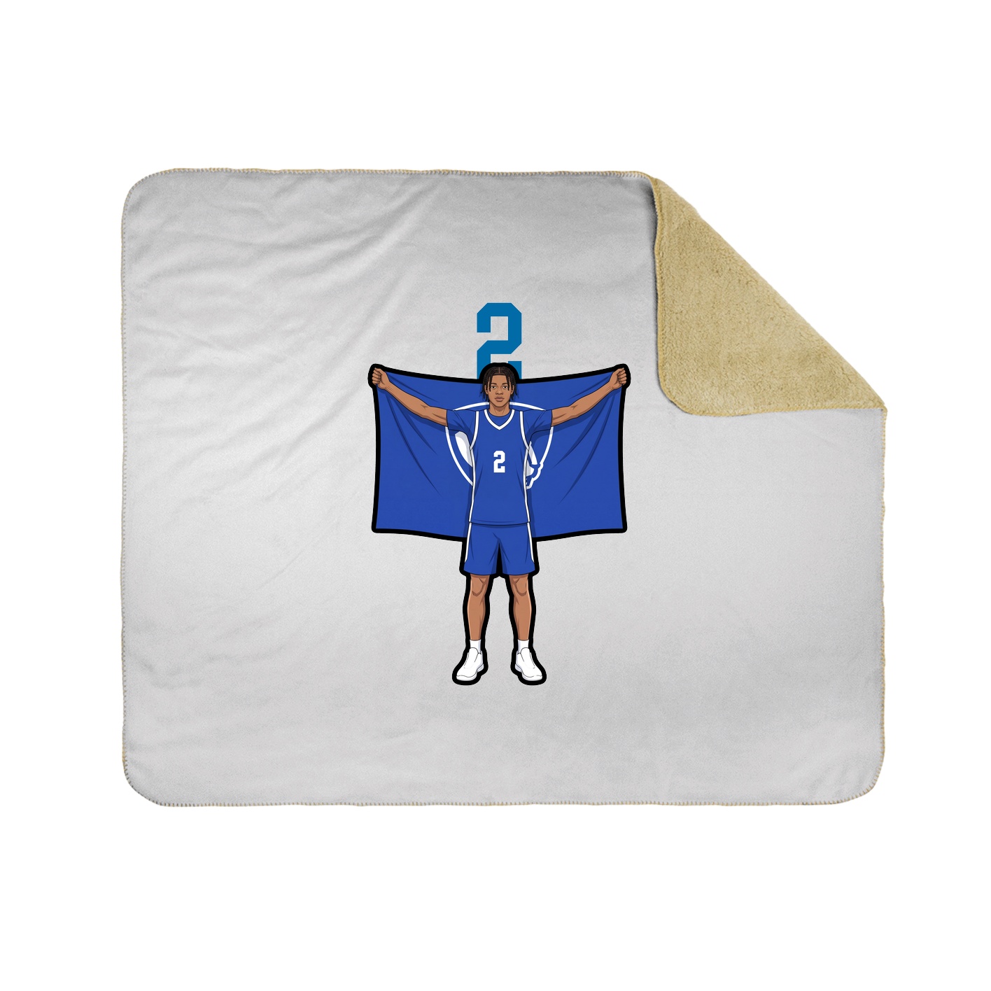Throw Blanket — Number Top in White