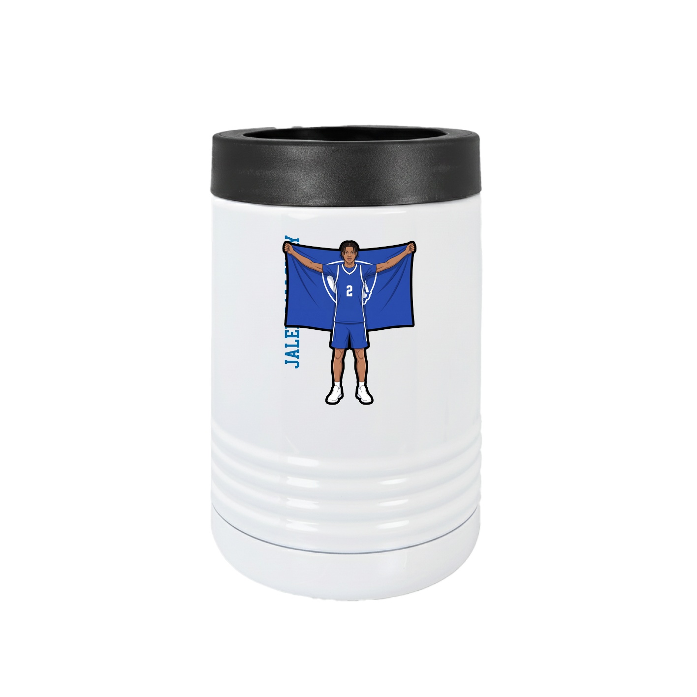 Beverage Holder — Name Vertical in White
