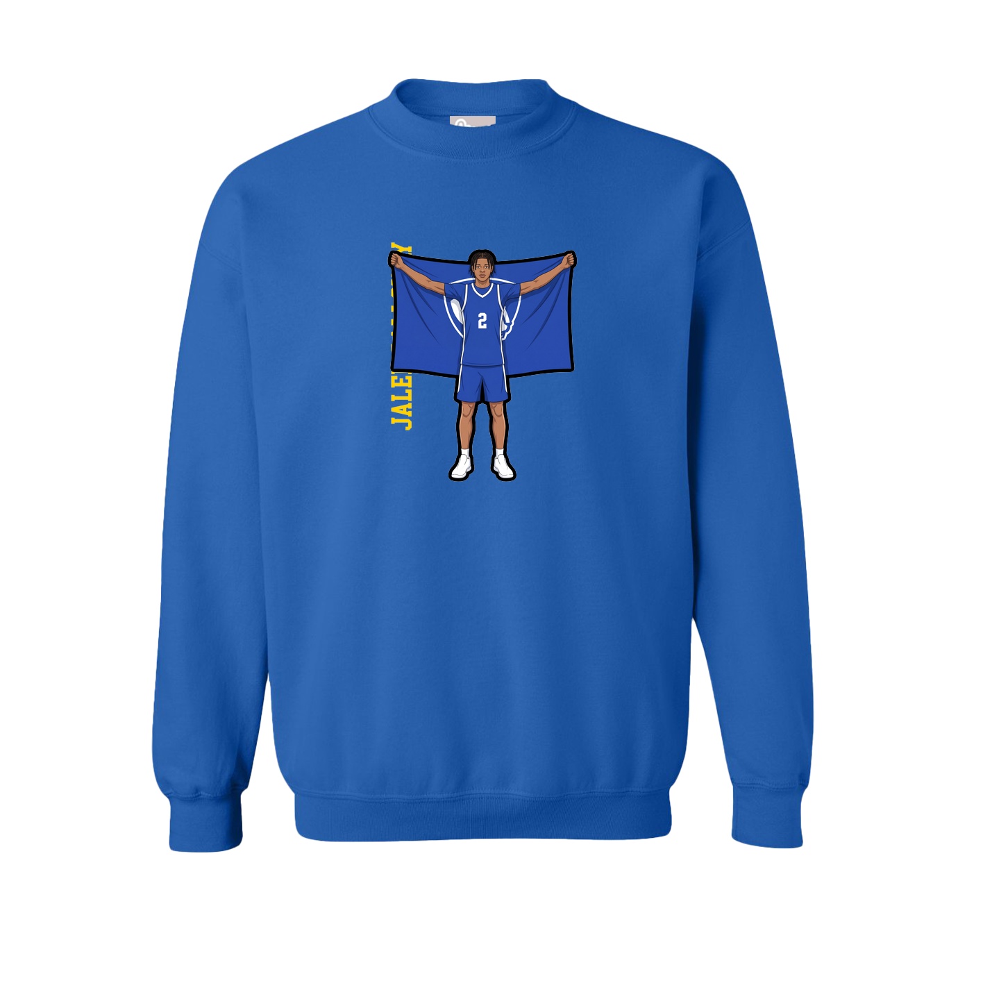 Fleece Crew — Name Vertical in Royal