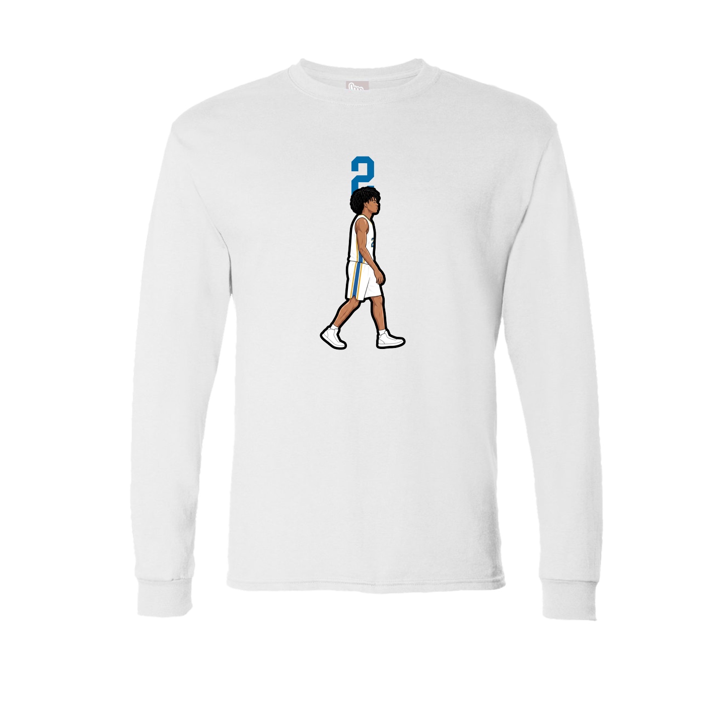 Long Sleeve Tee — Number Top in White