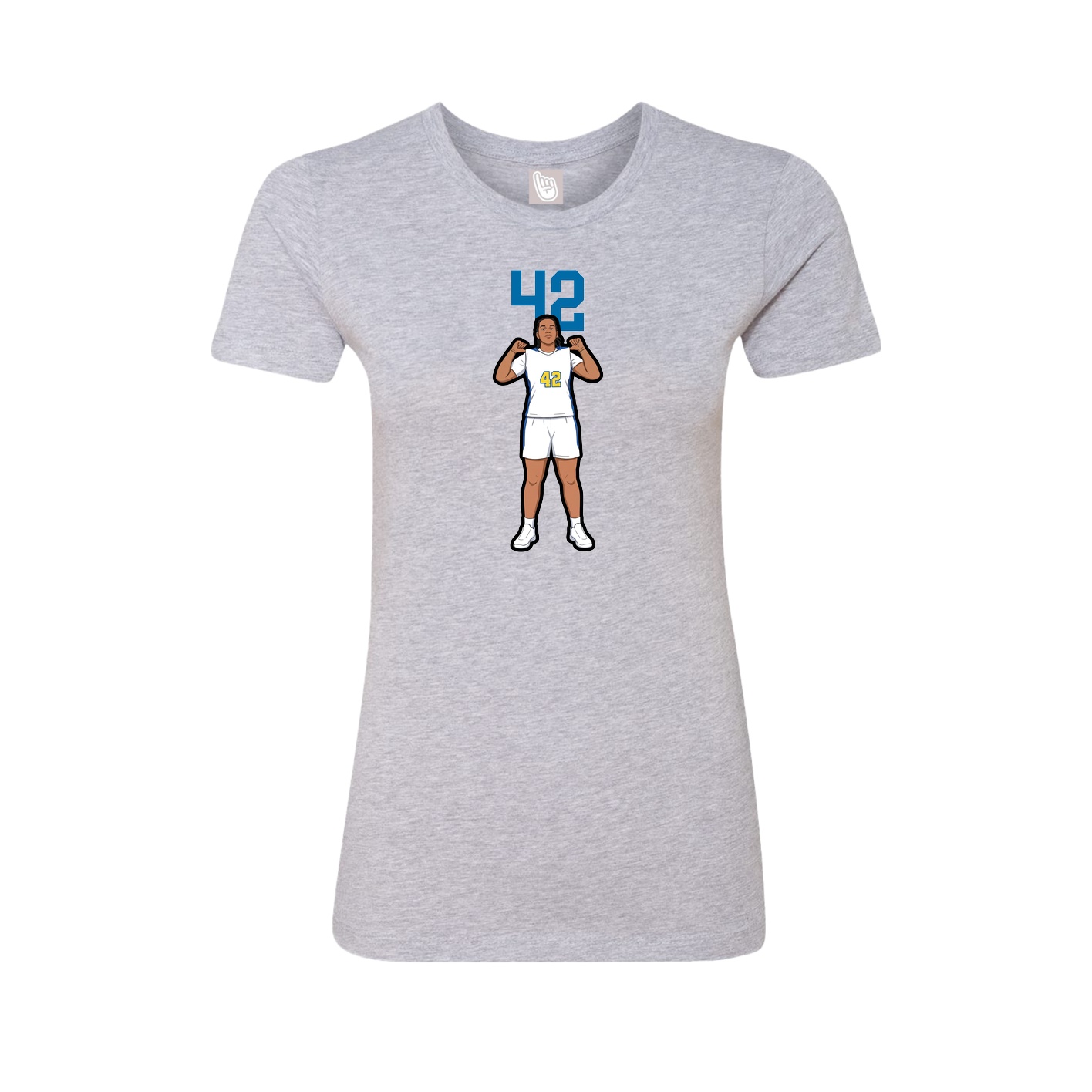 Fitted Women's Tee — Number Top in Grey