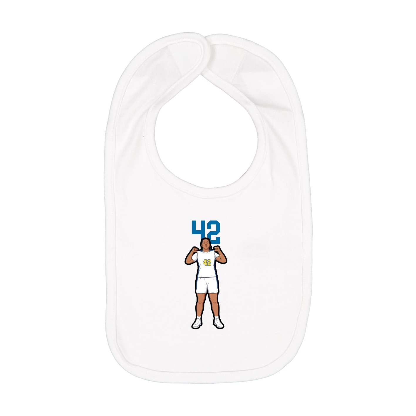 Infant Bib — Number Top in White