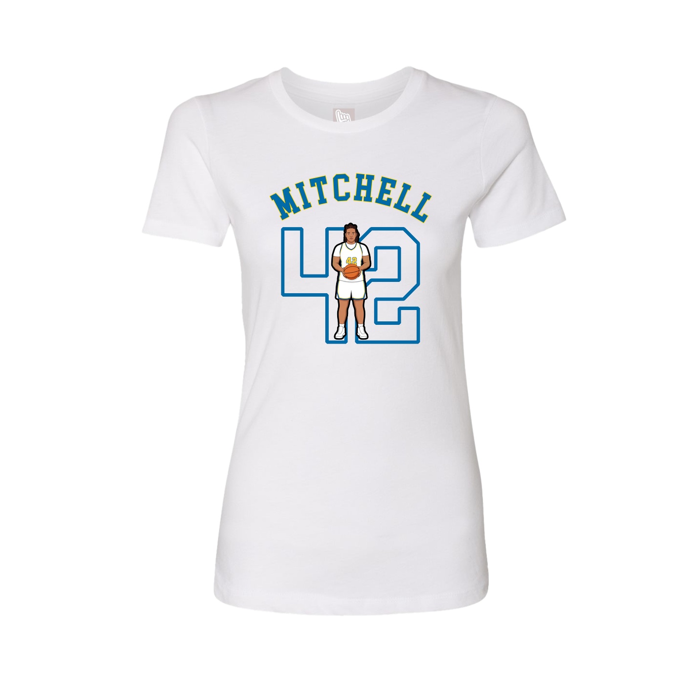 Fitted Women's Tee — Shirsey Arch in White