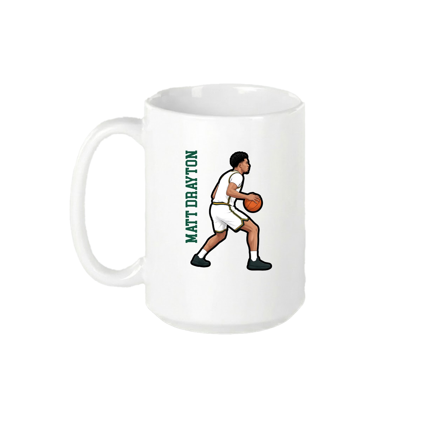15oz Coffee Mug — Name Vertical in White