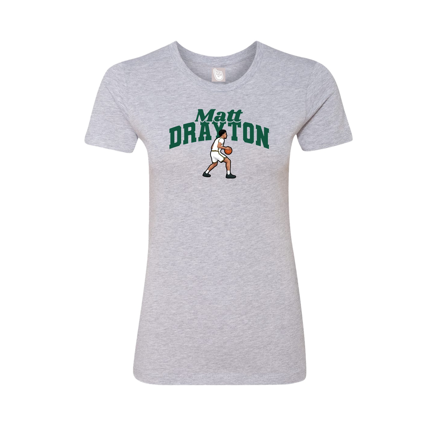 Fitted Women's Tee — Signature Arch in Grey