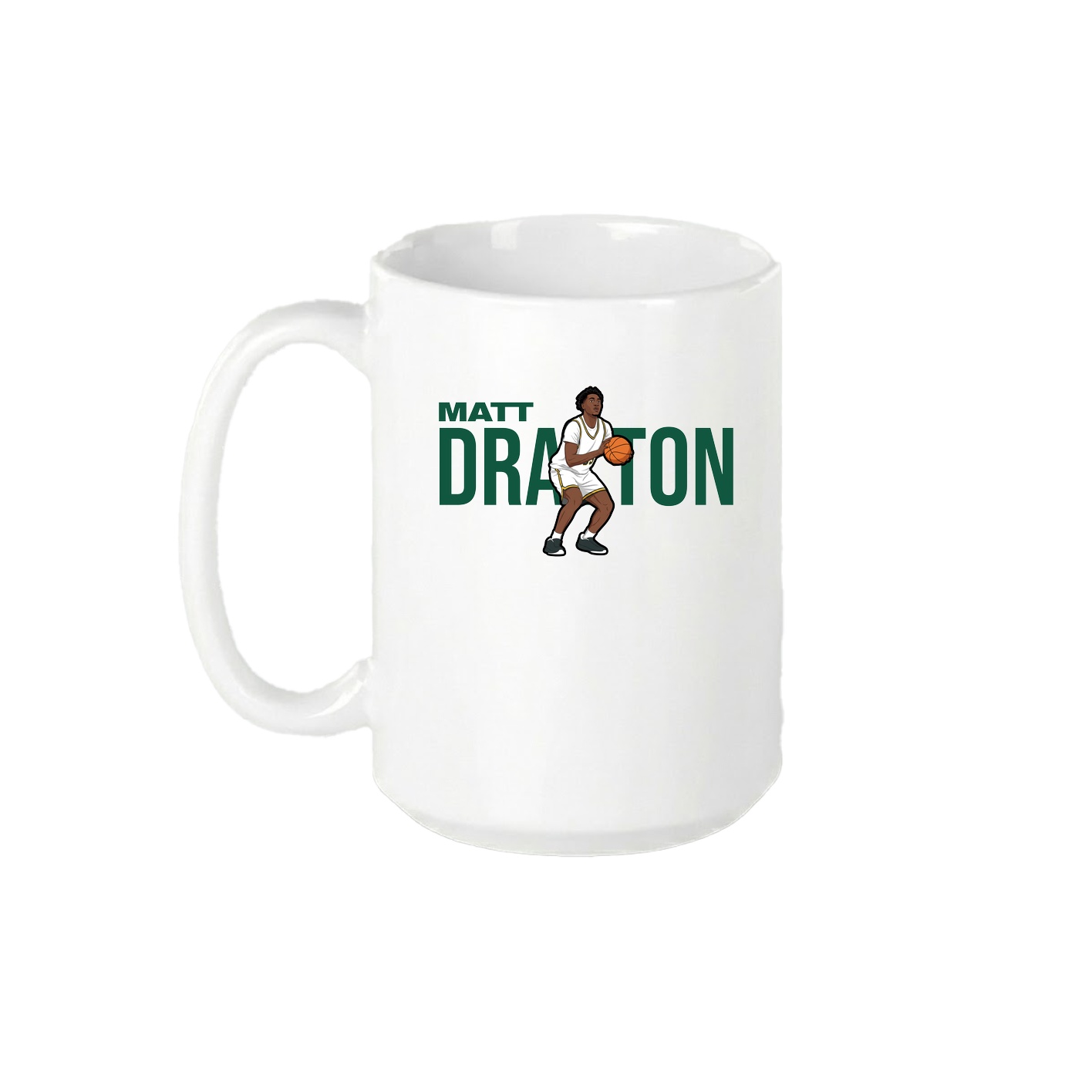 15oz Coffee Mug — Player Name in White