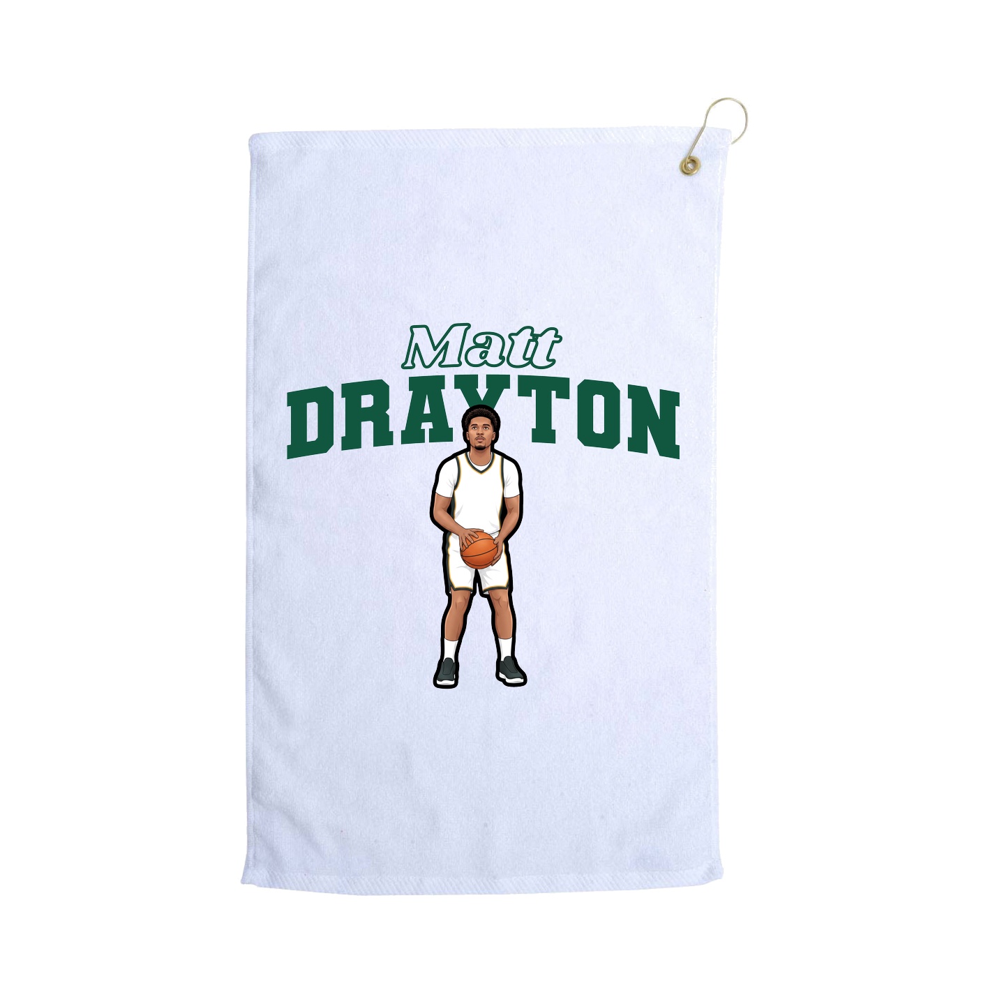 Golf Towel — Name Arch in White