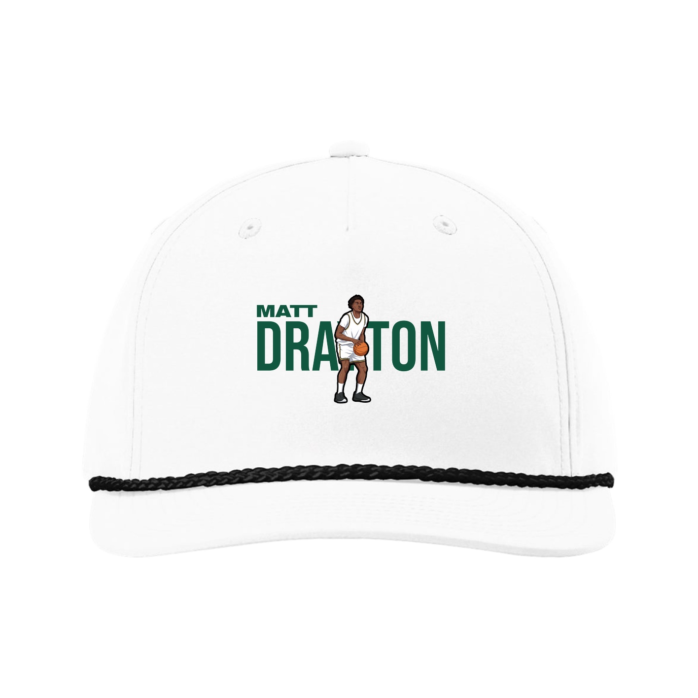 Five-Panel Classic Rope Cap — Player Name in White