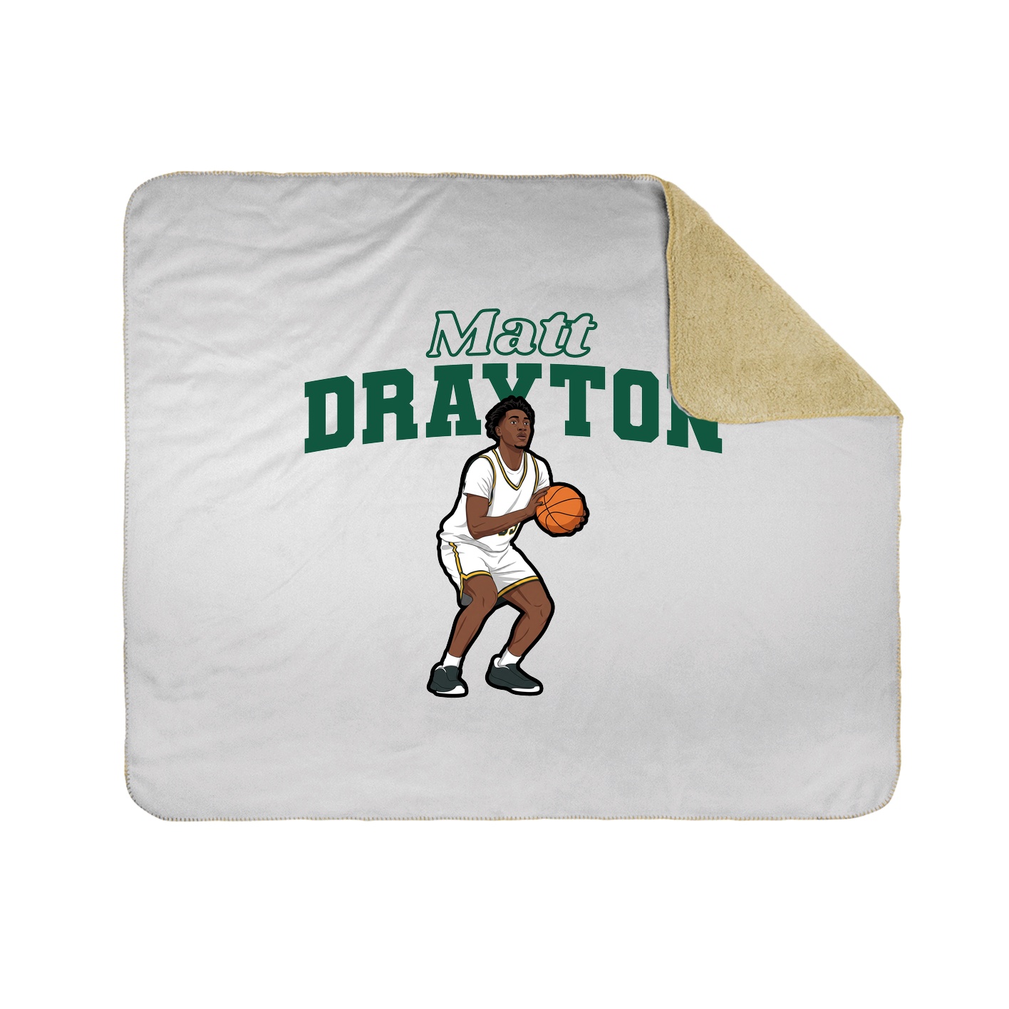 Throw Blanket — Name Arch in White