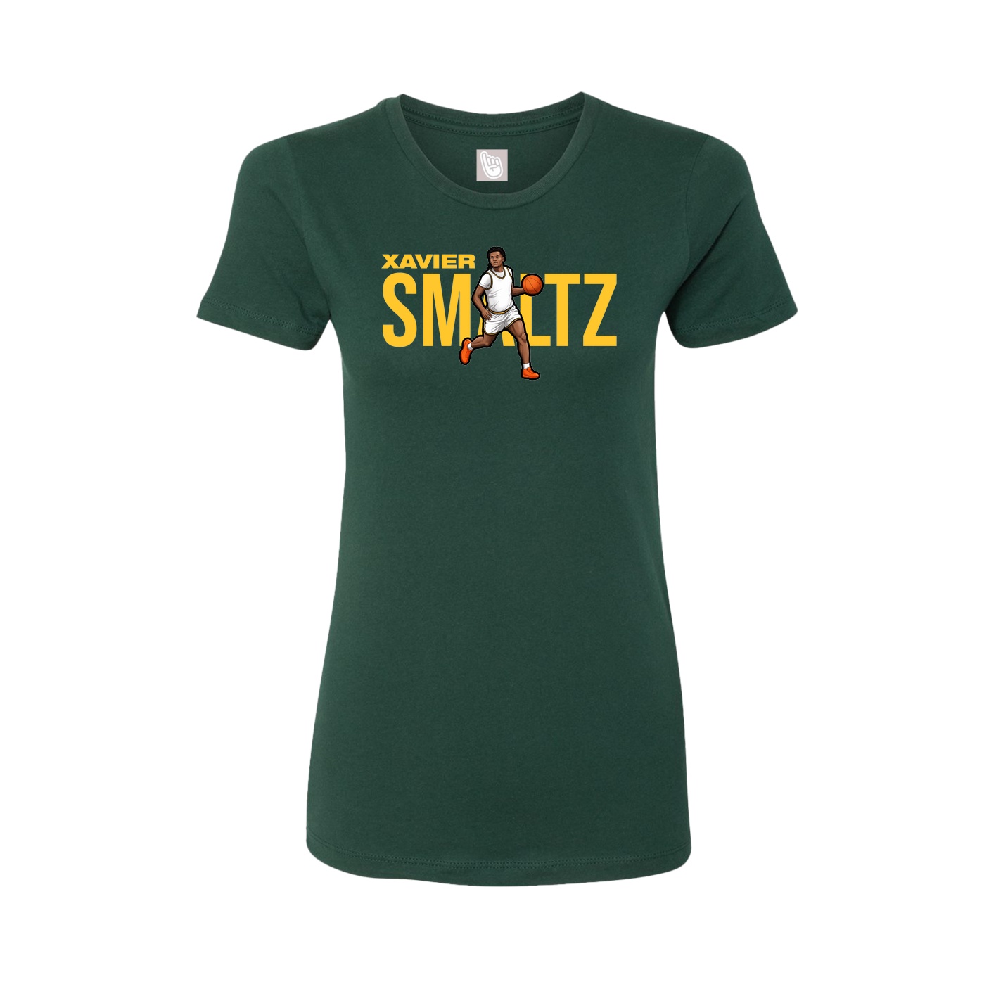 Fitted Women's Tee — Player Name in Green