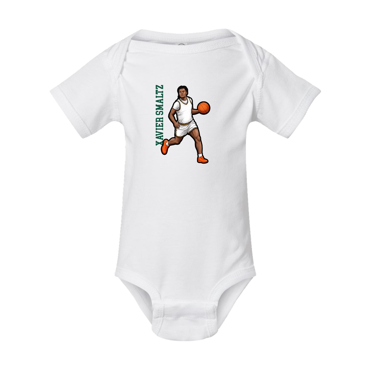 Baby Onesie — Name Vertical in White