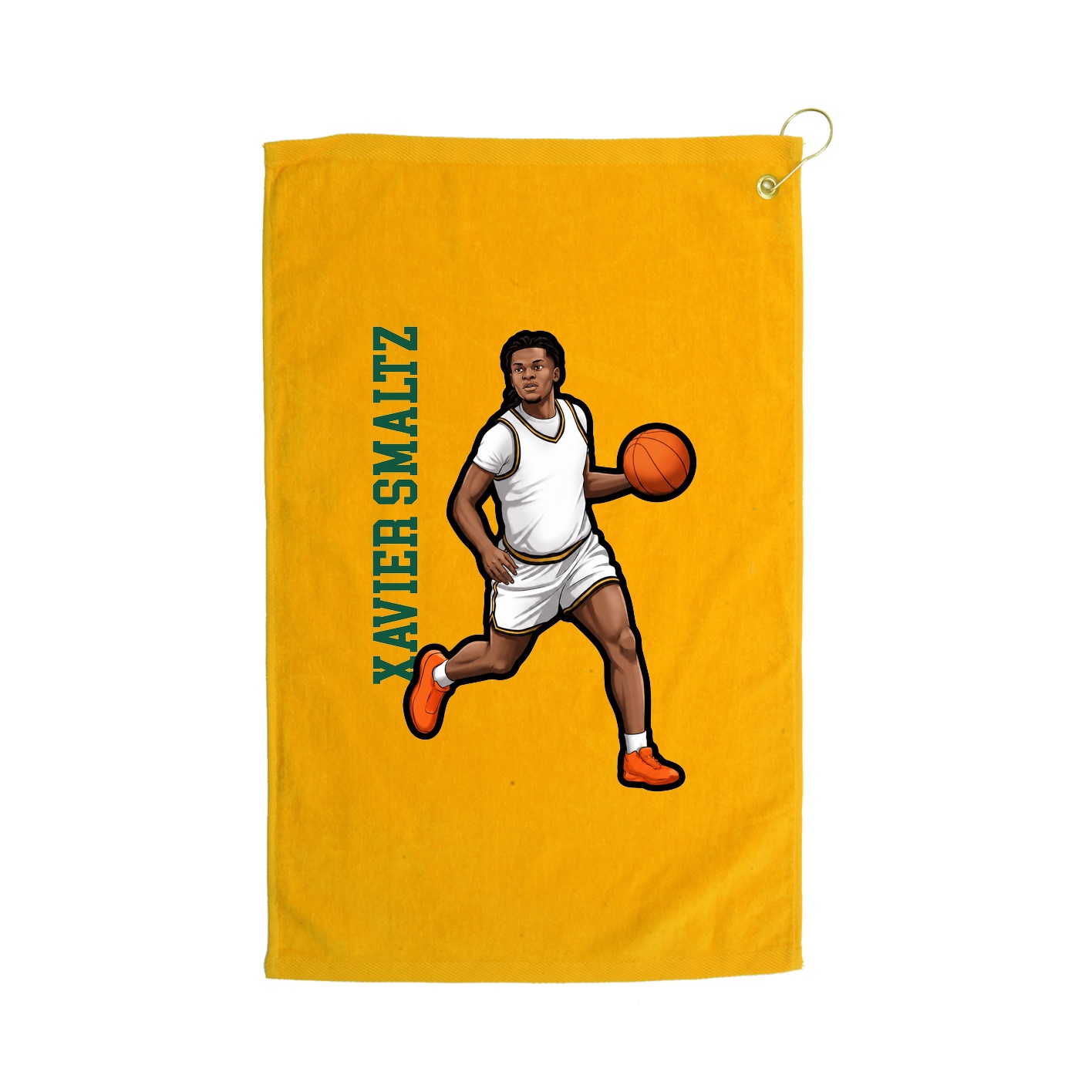 Golf Towel — Name Vertical in Gold