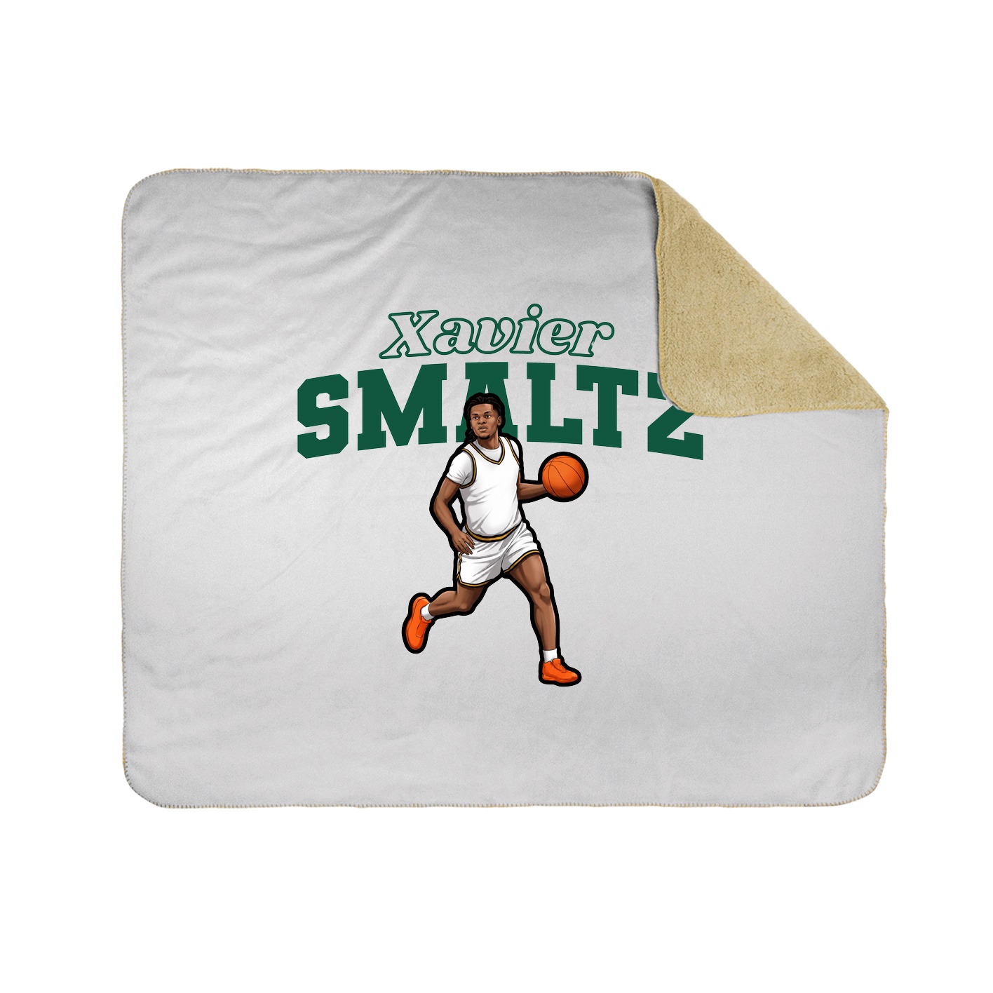 Throw Blanket — Name Arch in White