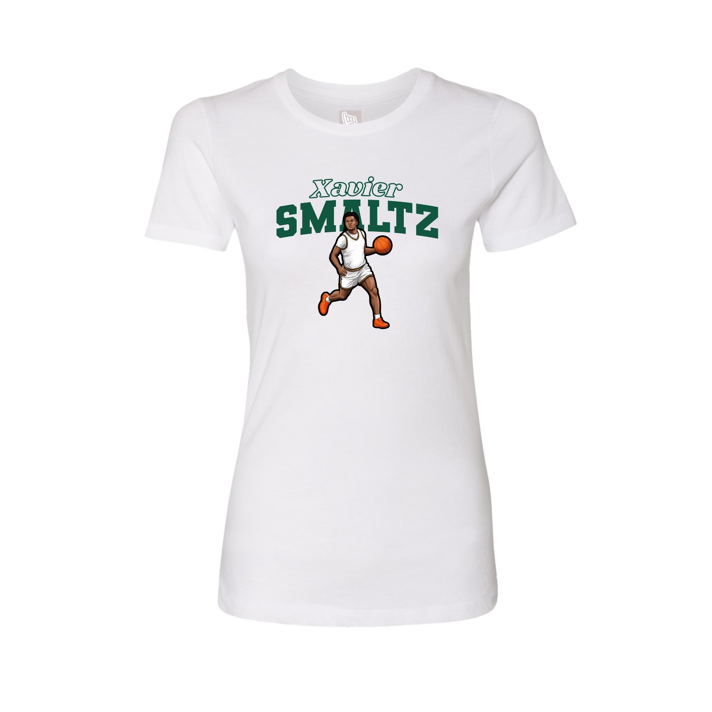 Fitted Women's Tee — Name Arch in White
