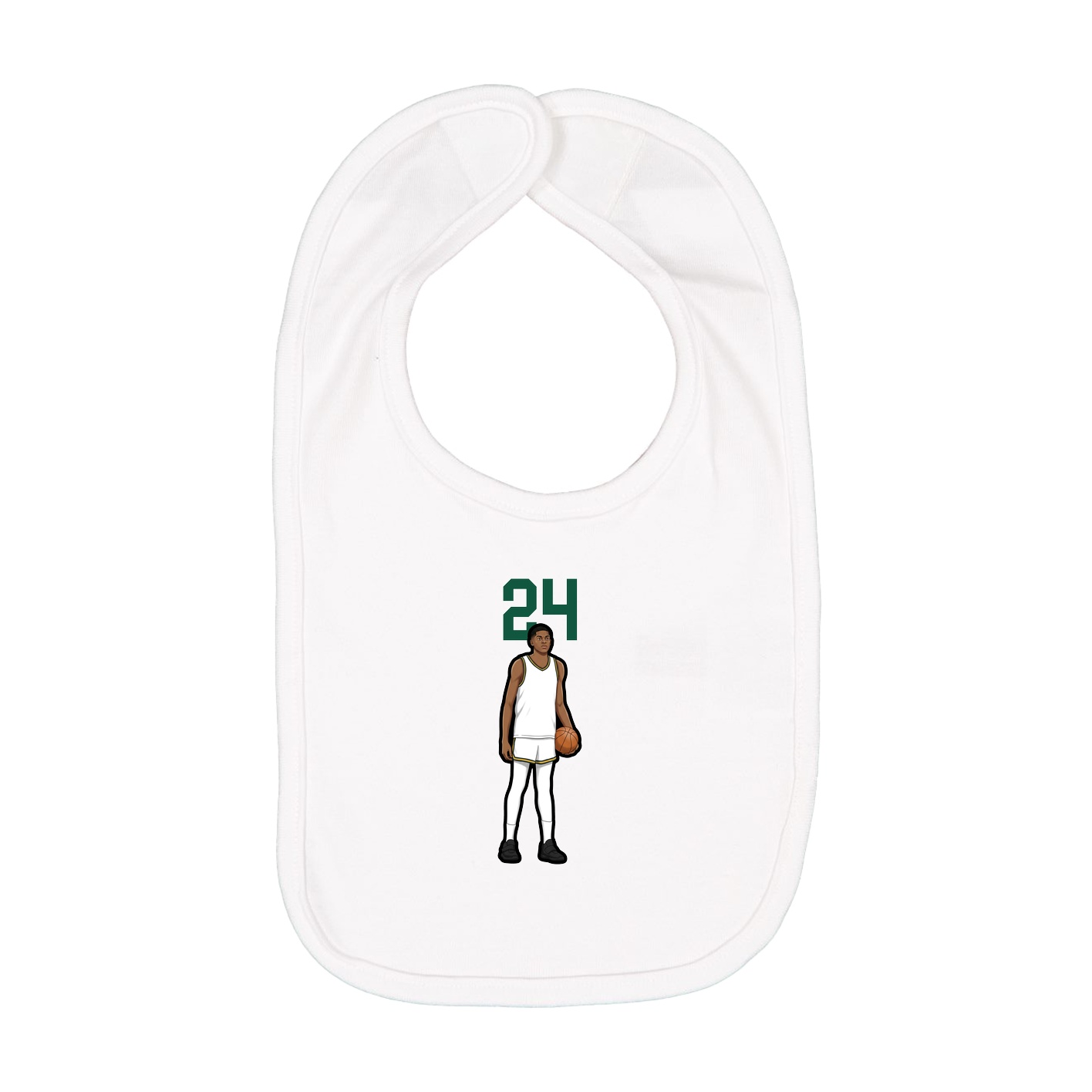 Infant Bib — Number Top in White