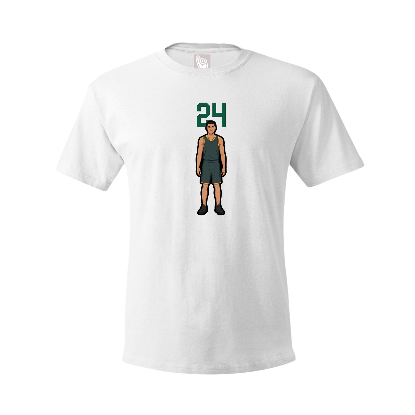 Youth Tee — Number Top in White