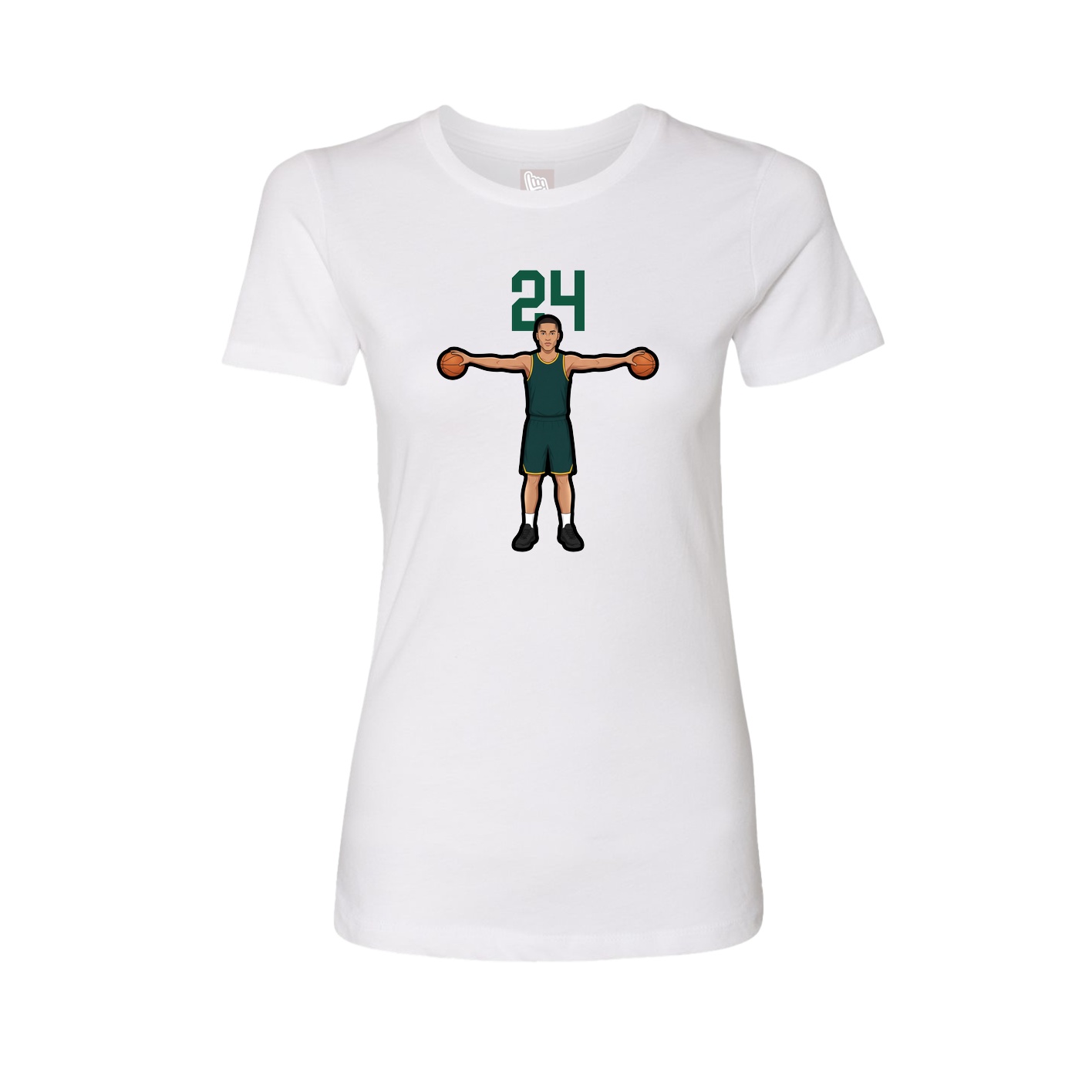 Fitted Women's Tee — Number Top in White