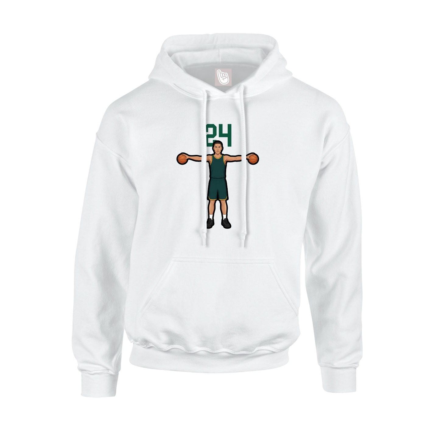 Youth Hoodie — Number Top in White