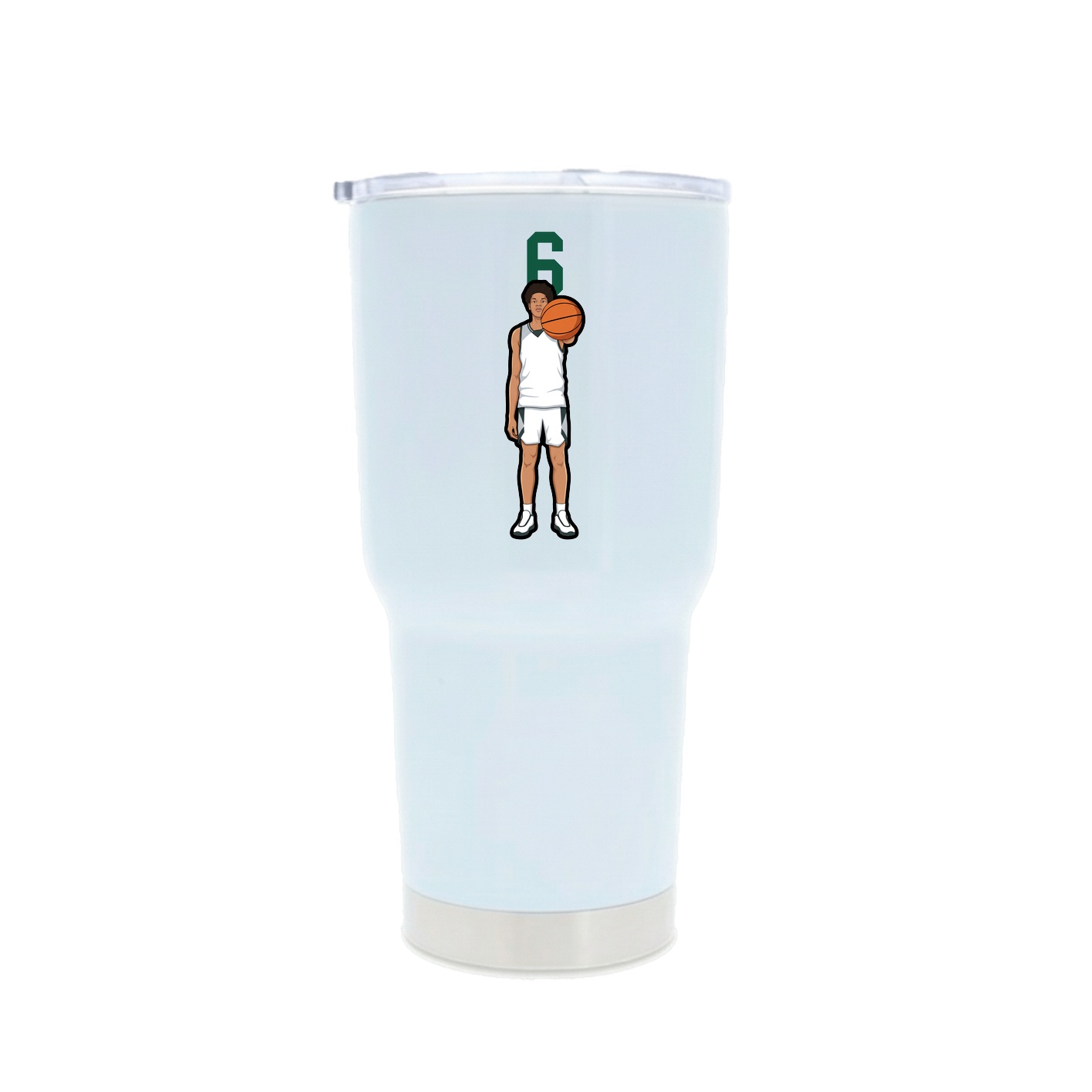30oz Stainless Steel Tumbler — Number Top in White