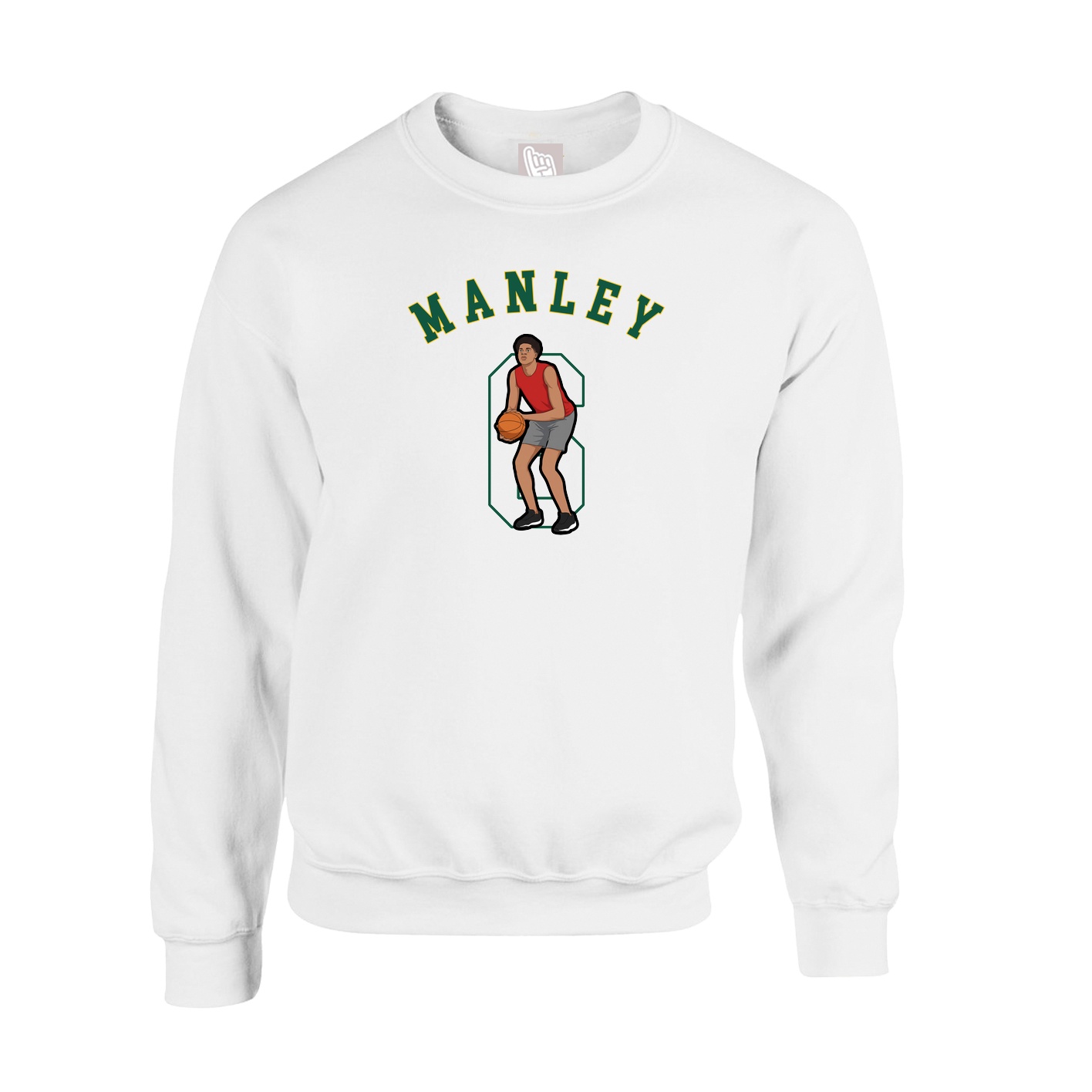 Fleece Crew — Shirsey Arch in White