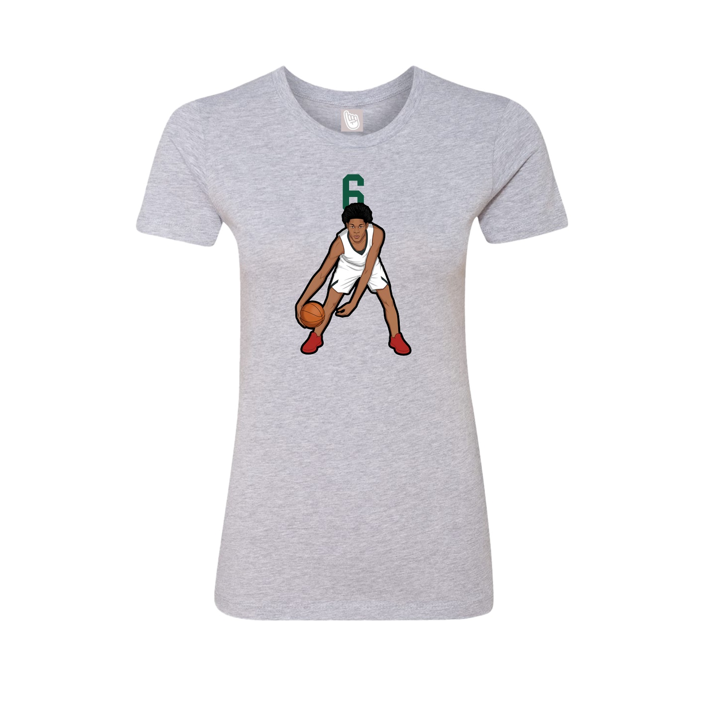 Fitted Women's Tee — Number Top in Grey
