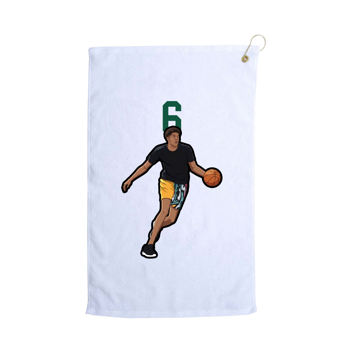 Golf Towel — Number Top in White