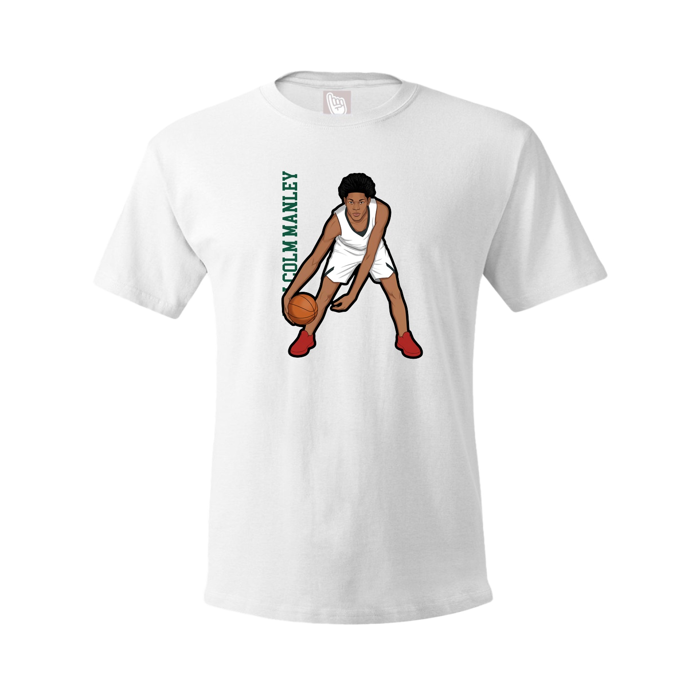 Youth Tee — Name Vertical in White