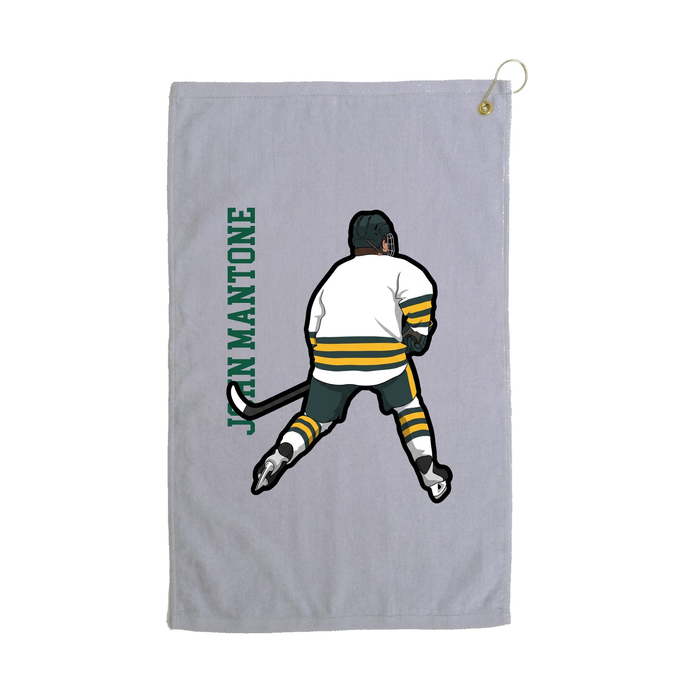 Golf Towel — Name Vertical in Grey