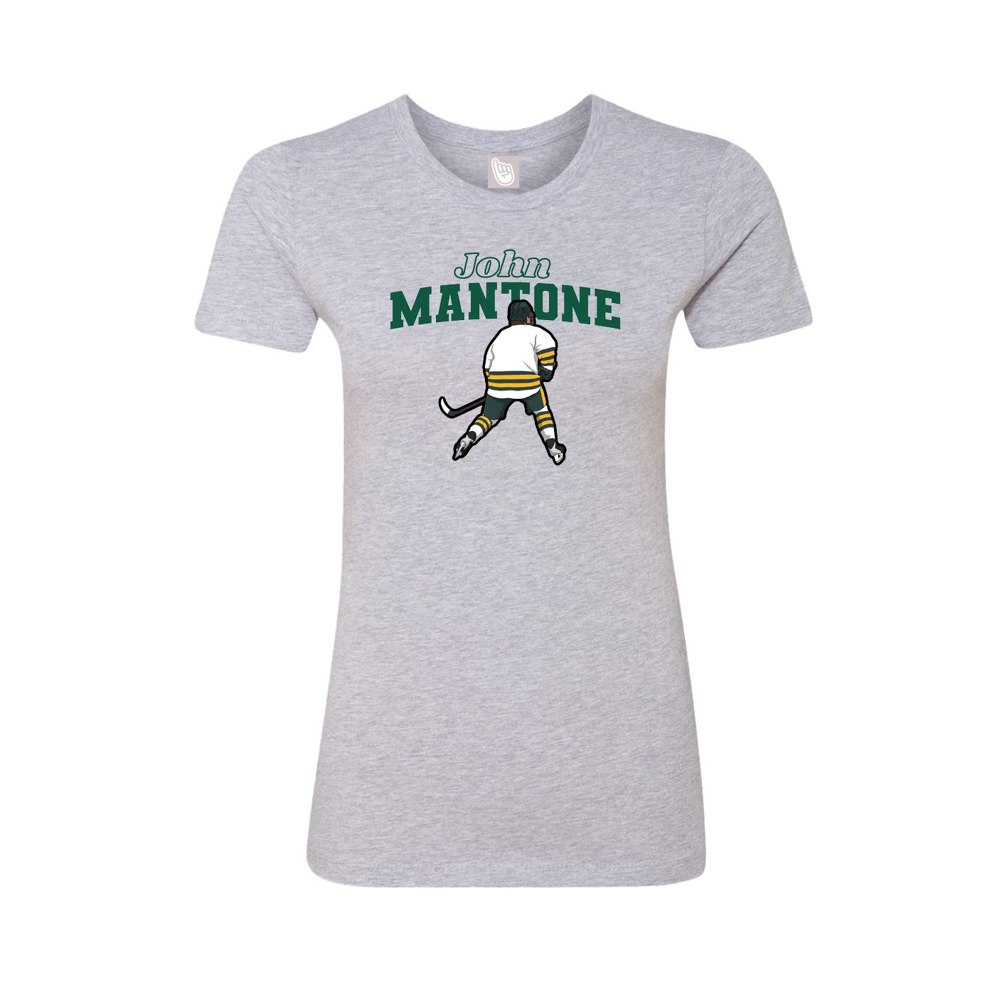 Fitted Women's Tee — Name Arch in Grey