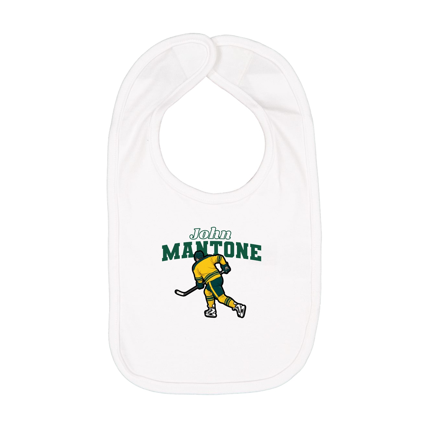 Infant Bib — Name Arch in White