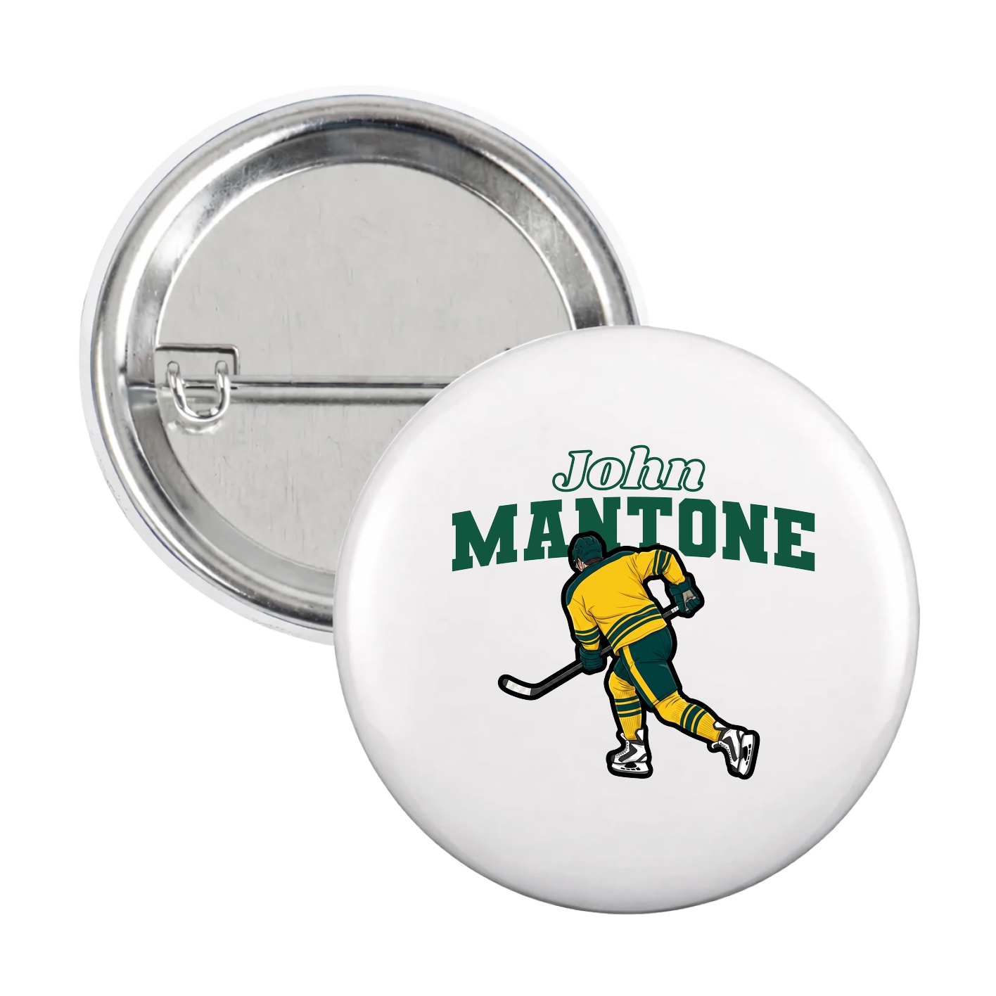 Game Day Button — Name Arch in White