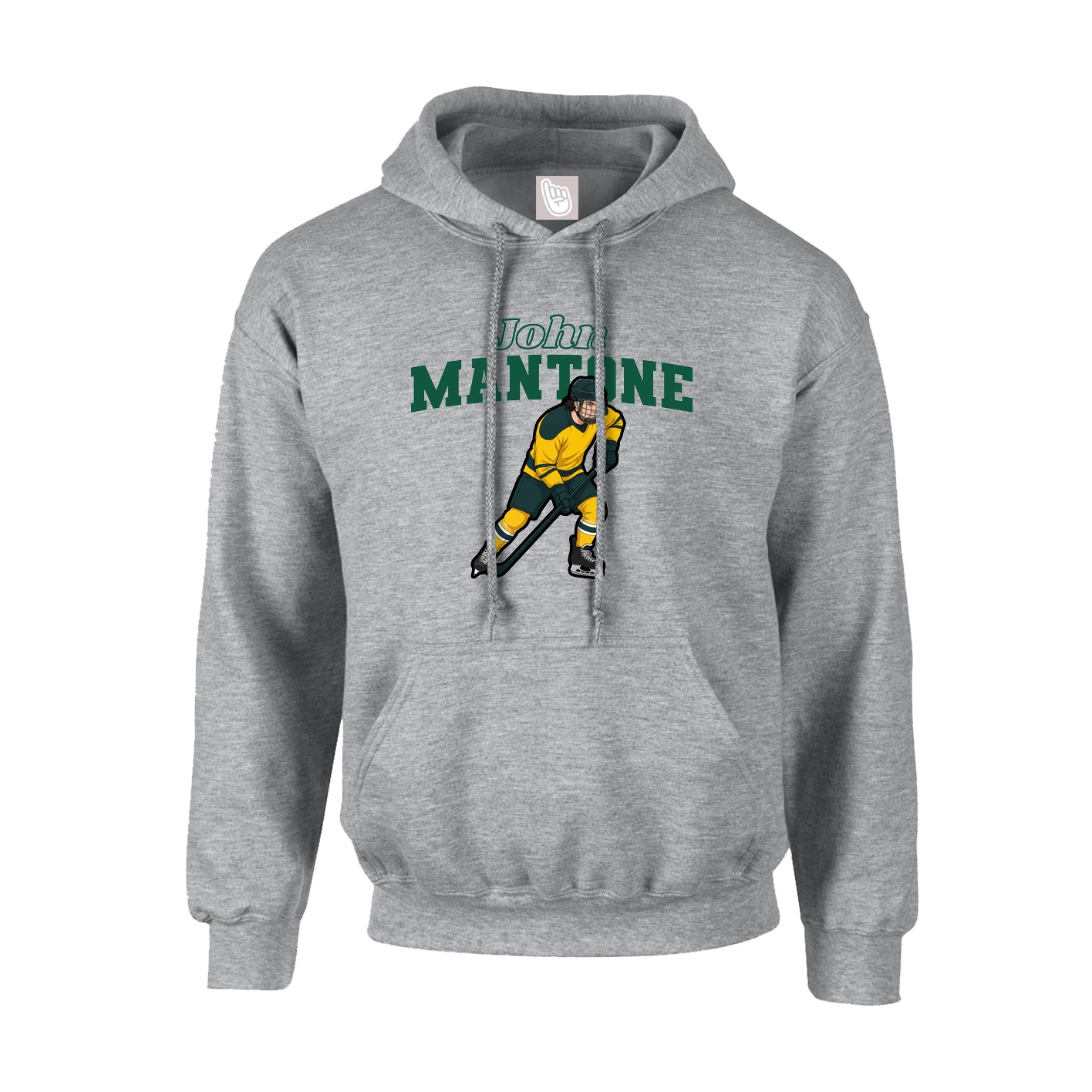 Youth Hoodie — Name Arch in Grey