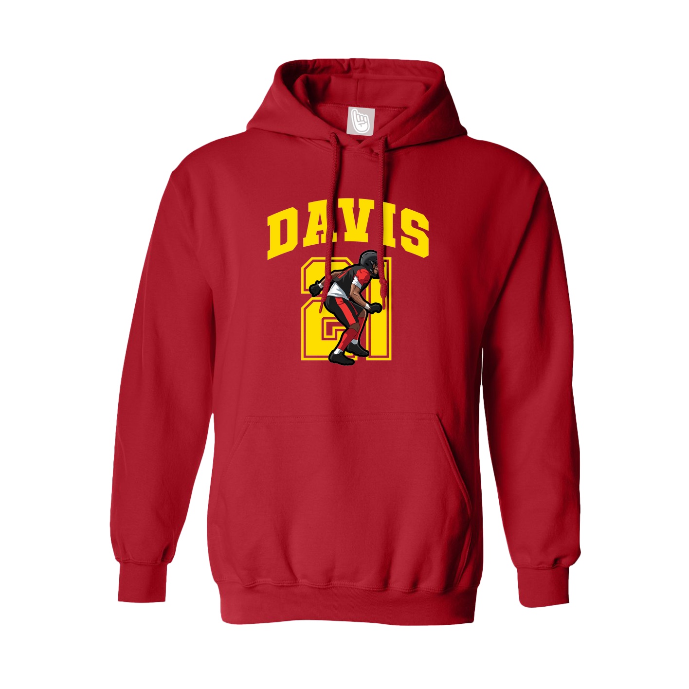 Hoodie — Number in Red