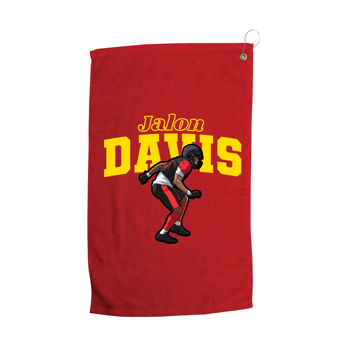 Golf Towel — Name Arch in Red