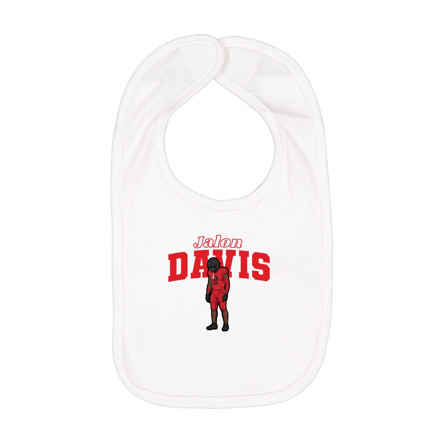 Infant Bib — Name Arch in White
