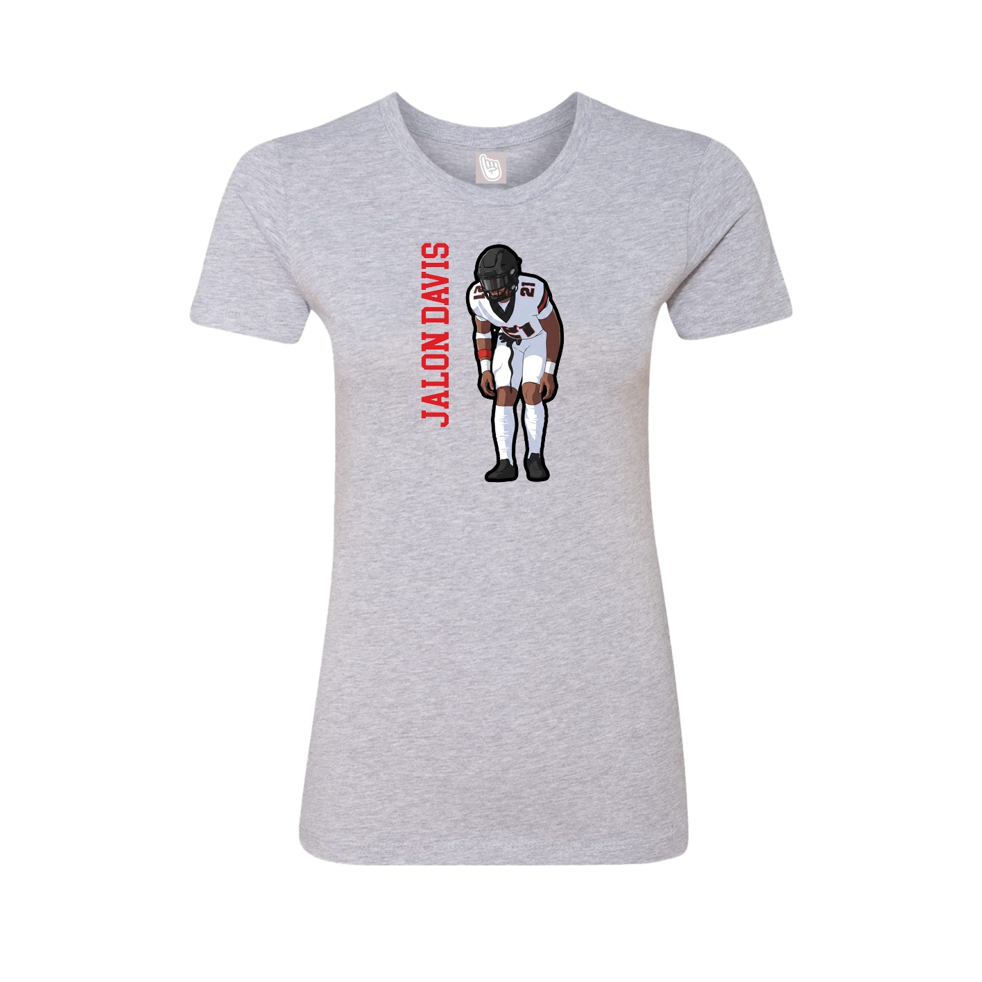 Fitted Women's Tee — Name Vertical in Grey