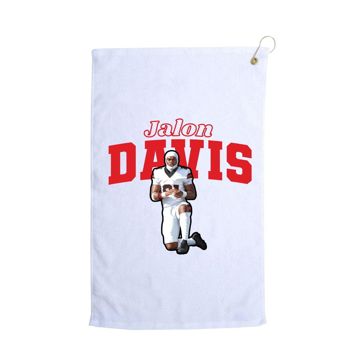 Golf Towel — Name Arch in White