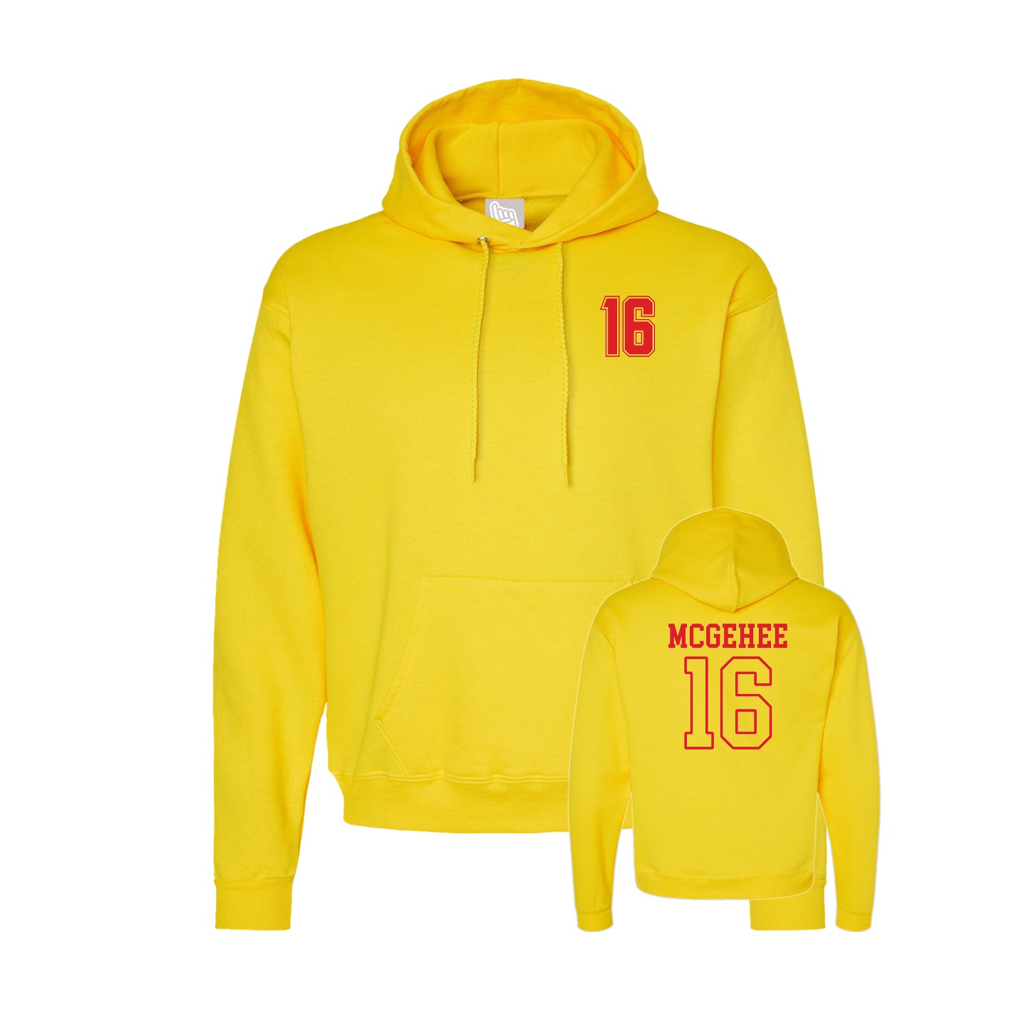 Hoodie — Chest Back in Yellow