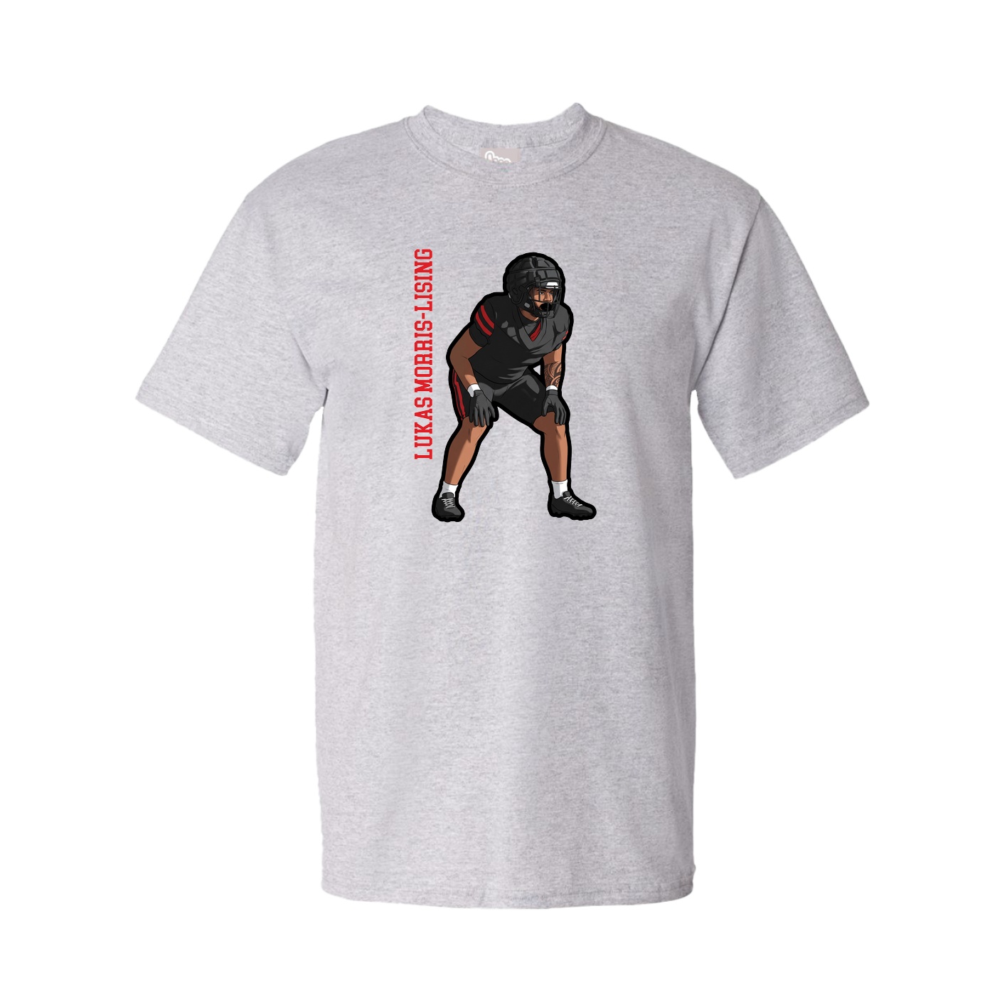 Youth Tee — Name Vertical in Grey