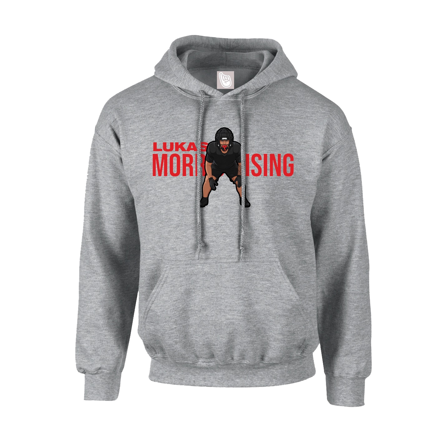 Hoodie — Player Name in Grey
