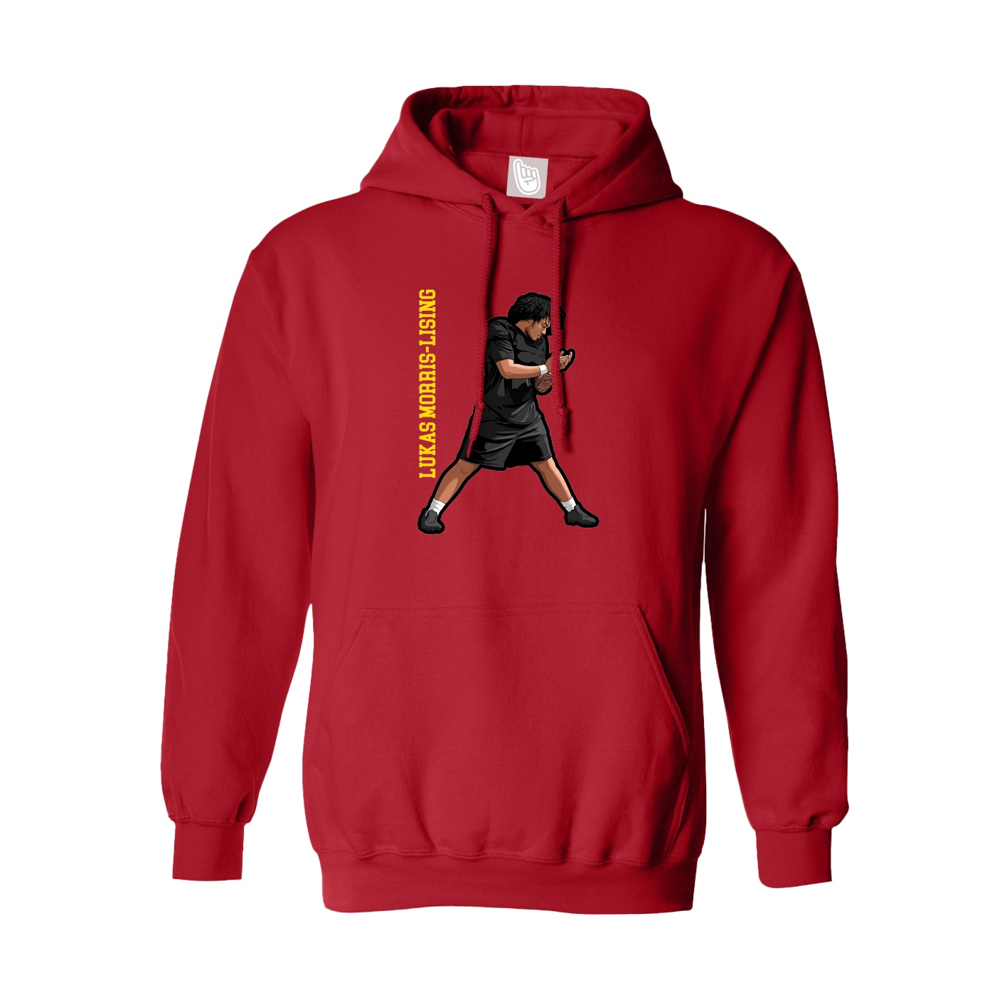 Hoodie — Name Vertical in Red