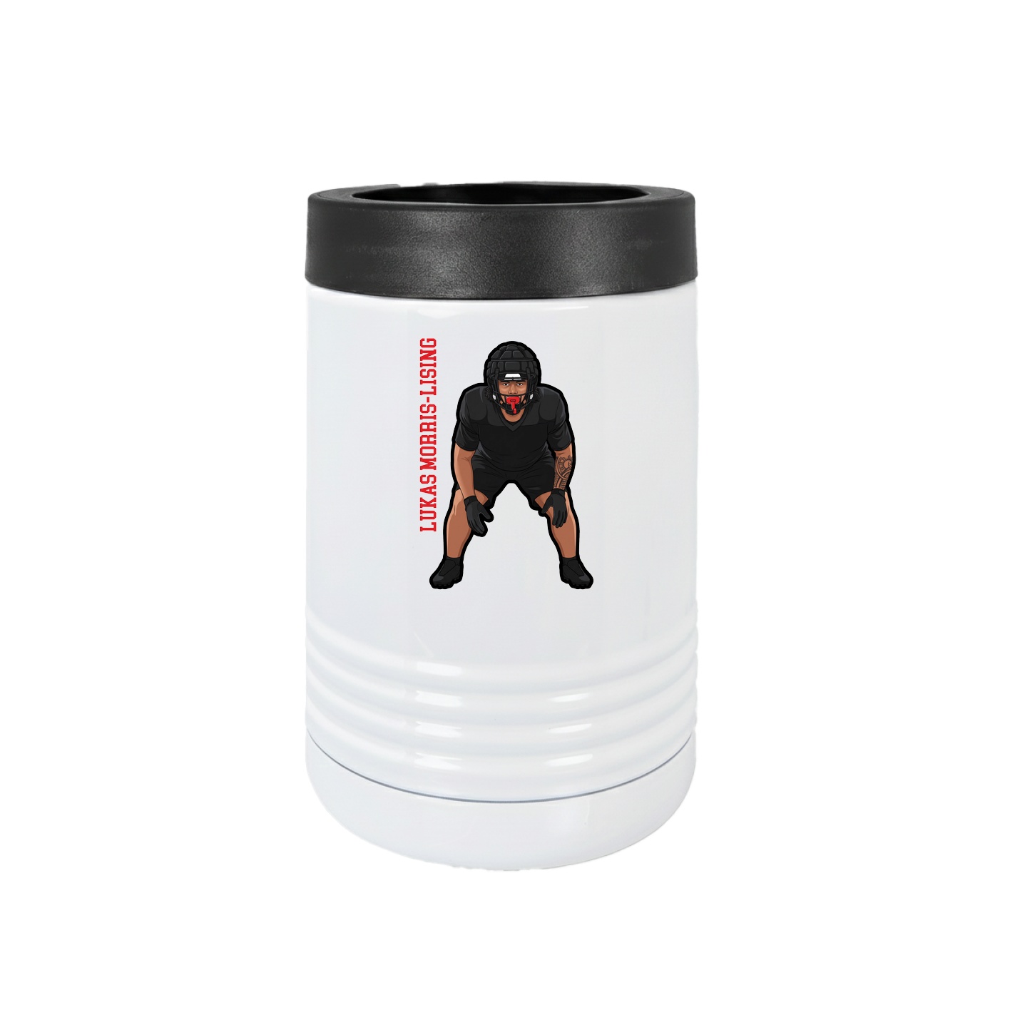 Beverage Holder — Name Vertical in White